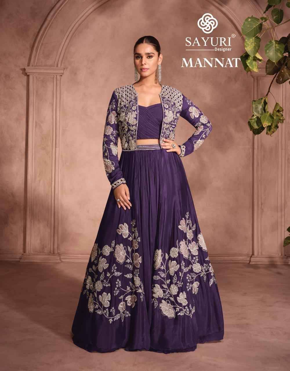 Mannat By Sayuri 5795 To 5798 Series Festive Wear Collection Beautiful Stylish Colorful Fancy Party Wear & Occasional Wear Chinnon Silk Lehengas At Wholesale Price