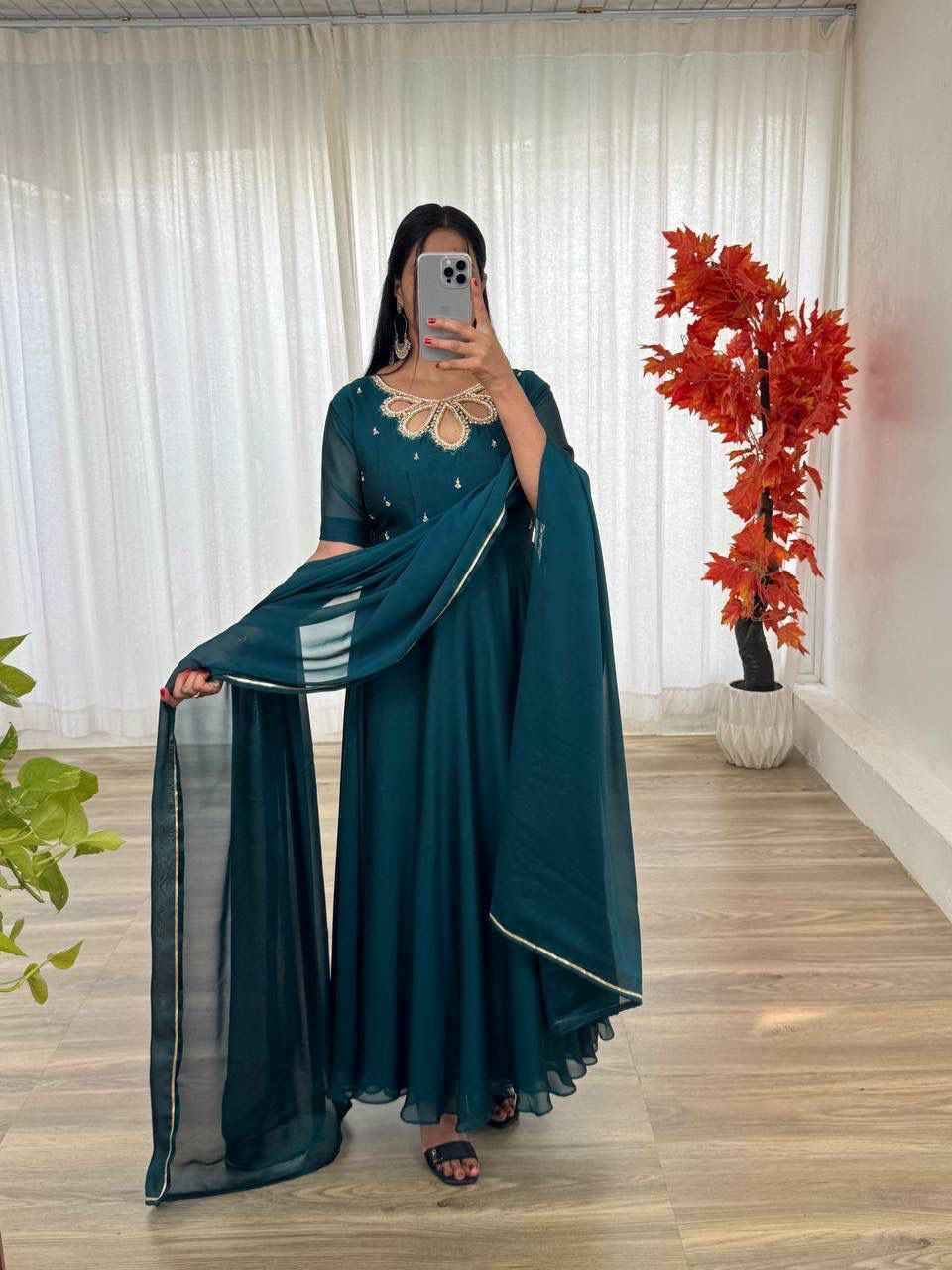 Mb-432 By Fashid Wholesale Designer Beautiful Collection Occasional Wear & Party Wear Rangoli Georgette Gowns At Wholesale Price