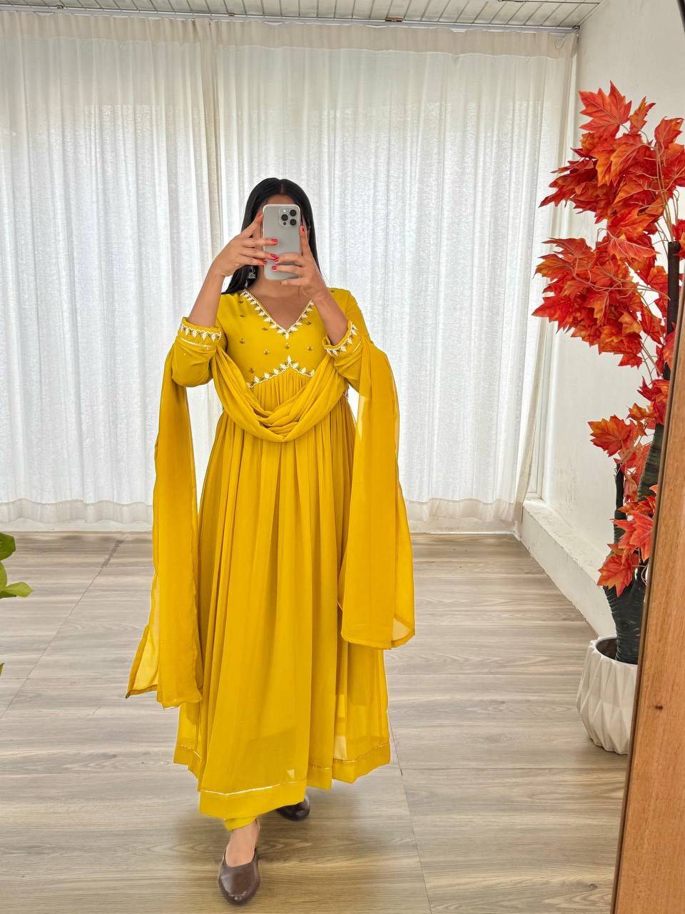 Mb-407 By Fashid Wholesale Designer Beautiful Collection Occasional Wear & Party Wear Faux Georgette Gowns At Wholesale Price