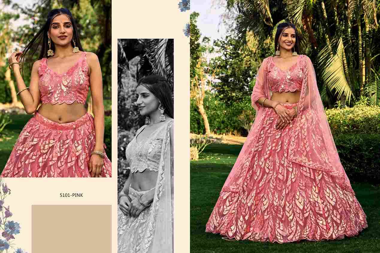 Meera By Zeel Clothing 5101-A To 5101-D Series Wedding Wear Collection Beautiful Stylish Colorful Fancy Party Wear & Occasional Wear Soft Net Lehengas At Wholesale Price