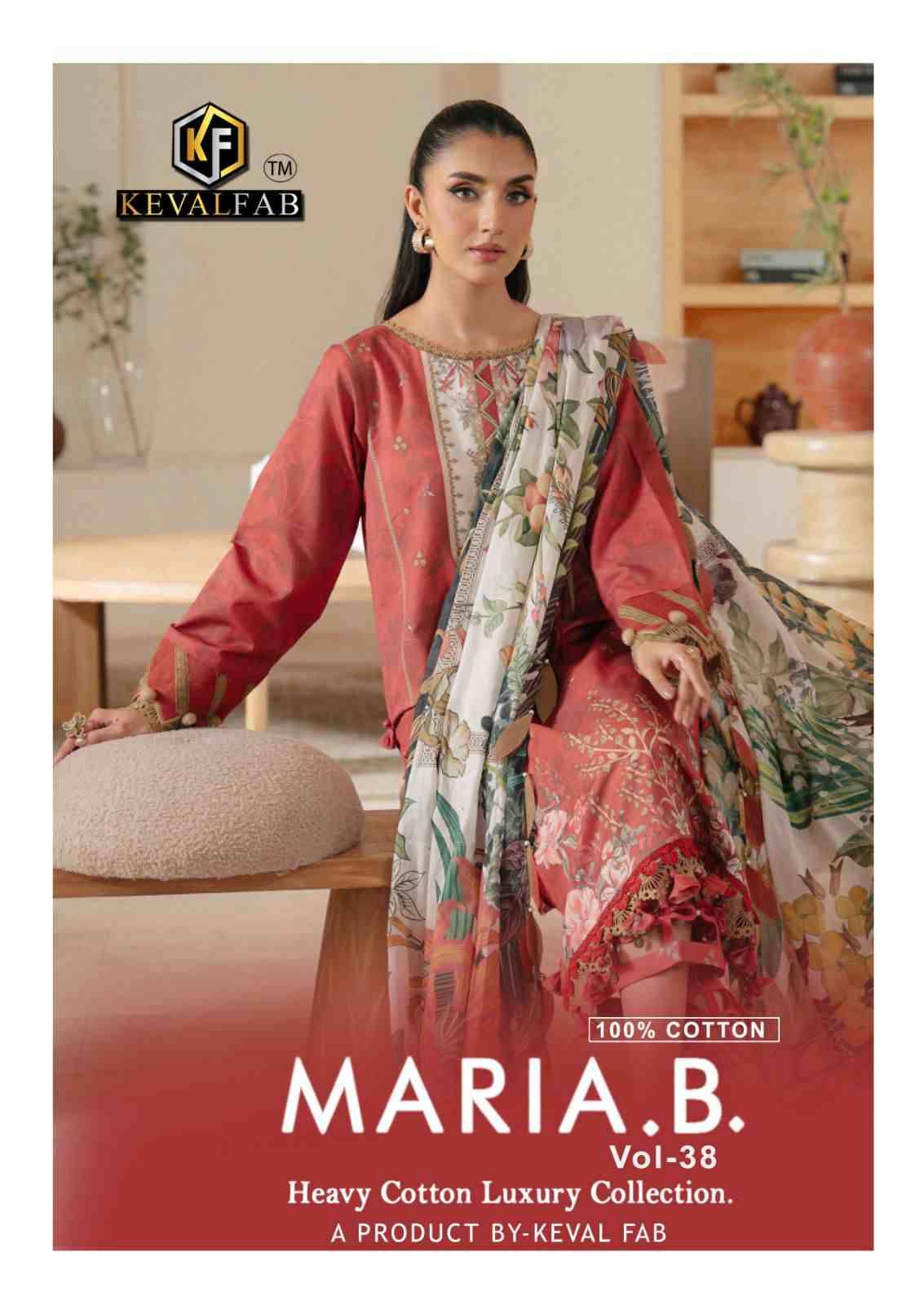 Maria.B. Vol-38 By Keval Fab 38001 To 38006 Series Beautiful Stylish Festive Suits Fancy Colorful Casual Wear & Ethnic Wear & Ready To Wear Heavy Cotton Print Dresses At Wholesale Price