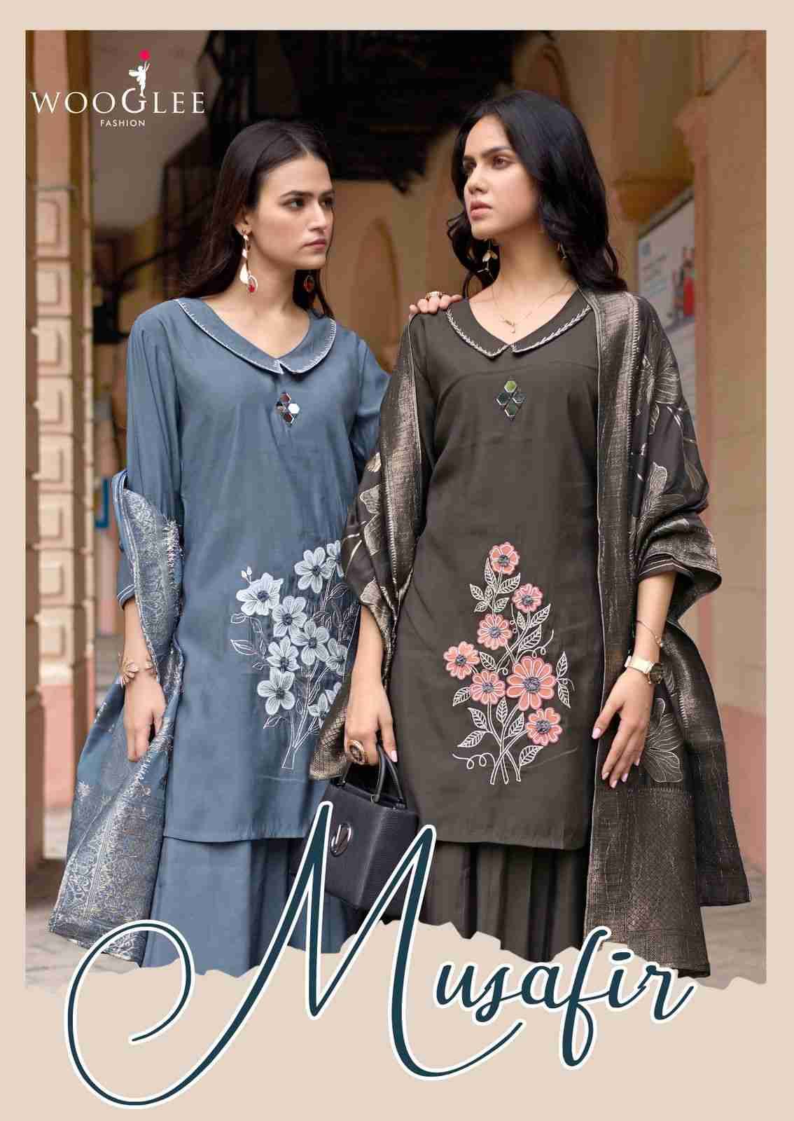 Musafir By Wooglee 2001 To 2005 Series Designer Festive Suits Beautiful Fancy Stylish Colorful Party Wear & Occasional Wear Russian Silk Dresses At Wholesale Price