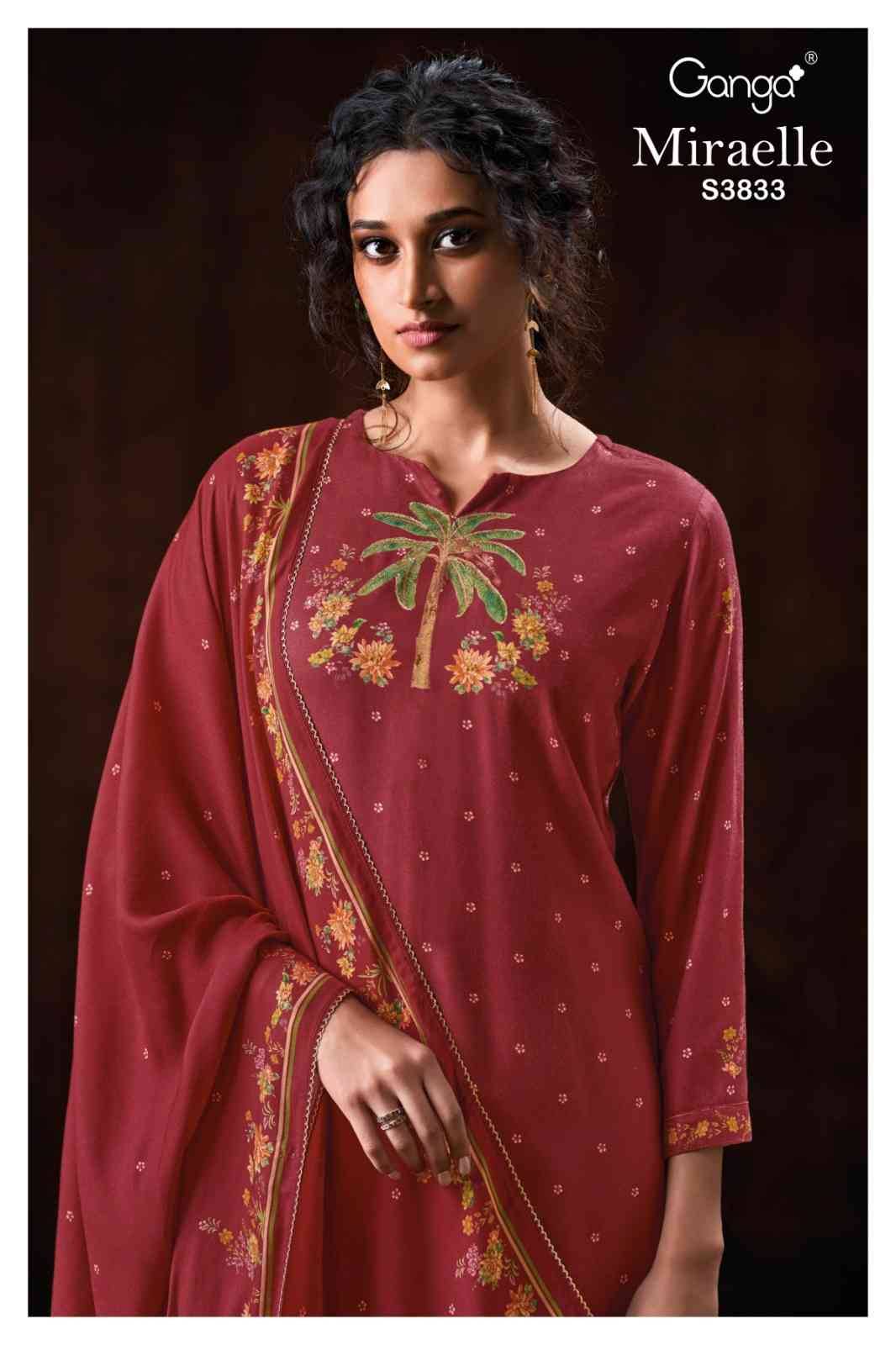 Miraelle-3833 By Ganga Fashion 3833-A To 3833-D Series Beautiful Festive Suits Colorful Stylish Fancy Casual Wear & Ethnic Wear Pure Pashmina Dresses At Wholesale Price