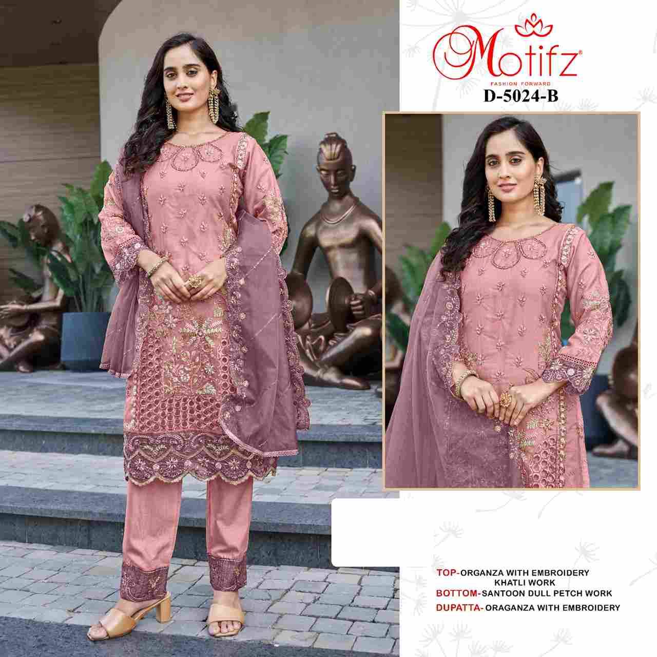 Motifz Hit Design 5024 Colours By Motifz 5024-A To 5024-D Series Beautiful Pakistani Suits Colorful Stylish Fancy Casual Wear & Ethnic Wear Organza Dresses At Wholesale Price