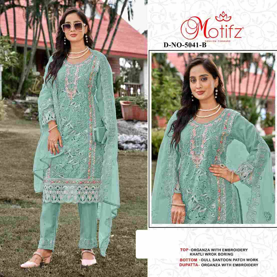 Motifz Hit Design 5041 Colours By Motifz 5041-A To 5041-D Series Beautiful Pakistani Suits Colorful Stylish Fancy Casual Wear & Ethnic Wear Organza Dresses At Wholesale Price