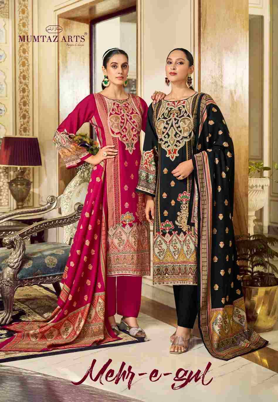 Mehr-E-Gul By Mumtaz Arts 1001 To 1004 Series Beautiful Festive Suits Stylish Fancy Colorful Casual Wear & Ethnic Wear Pure Muslin Silk Print Dresses At Wholesale Price