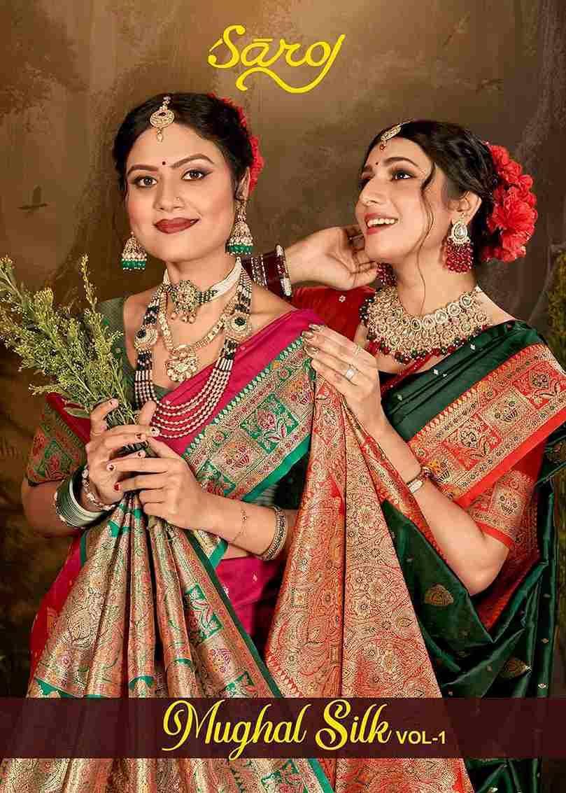 Mughal Silk Vol-1 By Saroj 1001 To 1006 Series Indian Traditional Wear Collection Beautiful Stylish Fancy Colorful Party Wear & Occasional Wear Soft Silk Sarees At Wholesale Price