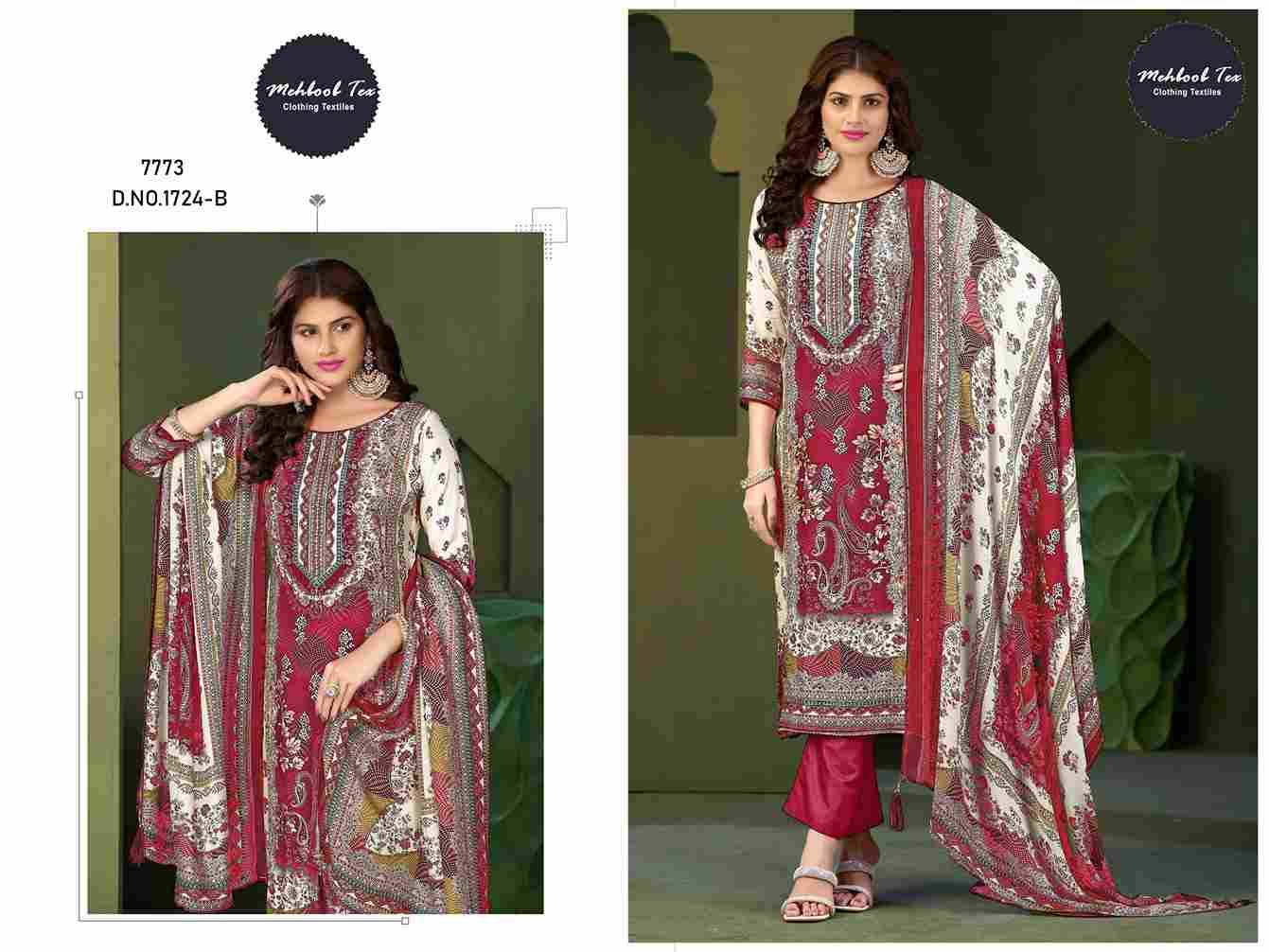 Mehboob Tex Hit Design 1724 Colours By Mehboob Tex 1724-A To 1724-D Series Beautiful Pakistani Suits Stylish Fancy Colorful Party Wear & Occasional Wear Pure Viscose Muslin Dresses At Wholesale Price
