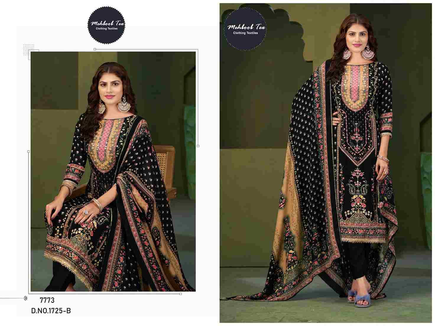 Mehboob Tex Hit Design 1725 Colours By Mehboob Tex 1725-A To 1725-D Series Beautiful Pakistani Suits Stylish Fancy Colorful Party Wear & Occasional Wear Pure Viscose Muslin Dresses At Wholesale Price