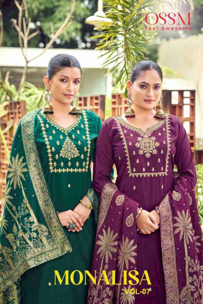 Monalisa Vol-7 By Ossm 1001 To 1006 Series Beautiful Festive Suits Colorful Stylish Fancy Casual Wear & Ethnic Wear Pure Roman Silk Print Dresses At Wholesale Price