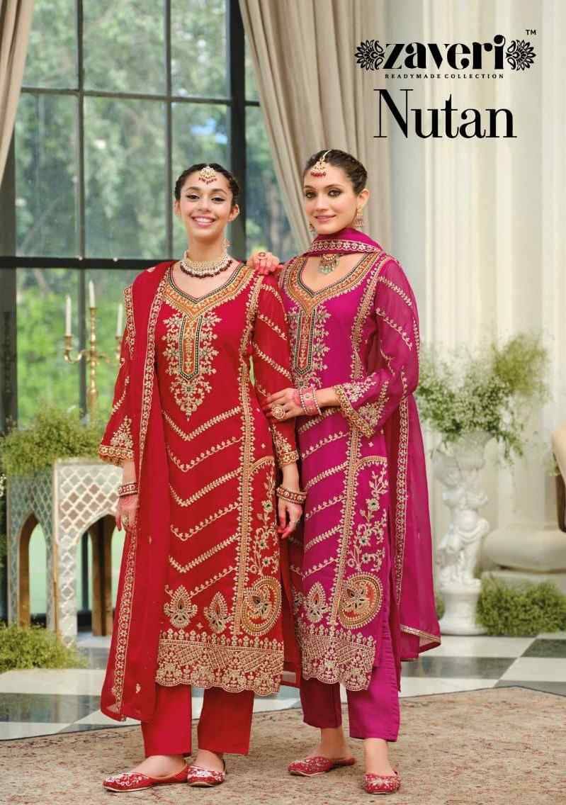 Nutan By Zaveri 2121 To 2122 Series Beautiful Festive Suits Colorful Stylish Fancy Casual Wear & Ethnic Wear Soft Organza Dresses At Wholesale Price