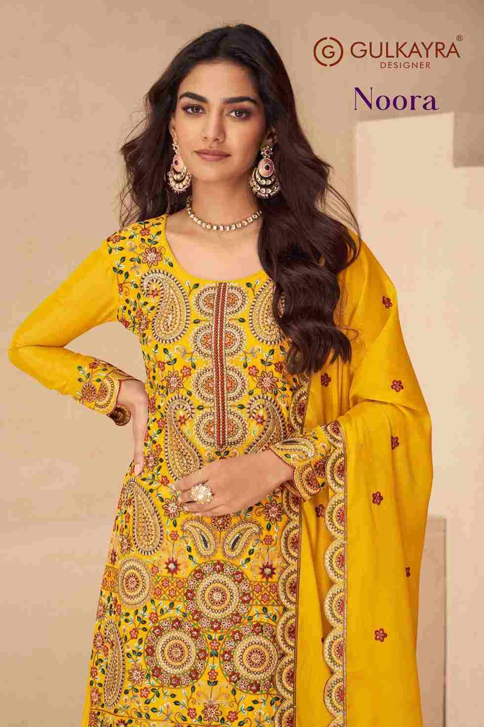 Noora By Gulkayra Designer 7541-A To 7541-D Series Beautiful Sharara Suits Colorful Stylish Fancy Casual Wear & Ethnic Wear Chinnon Dresses At Wholesale Price