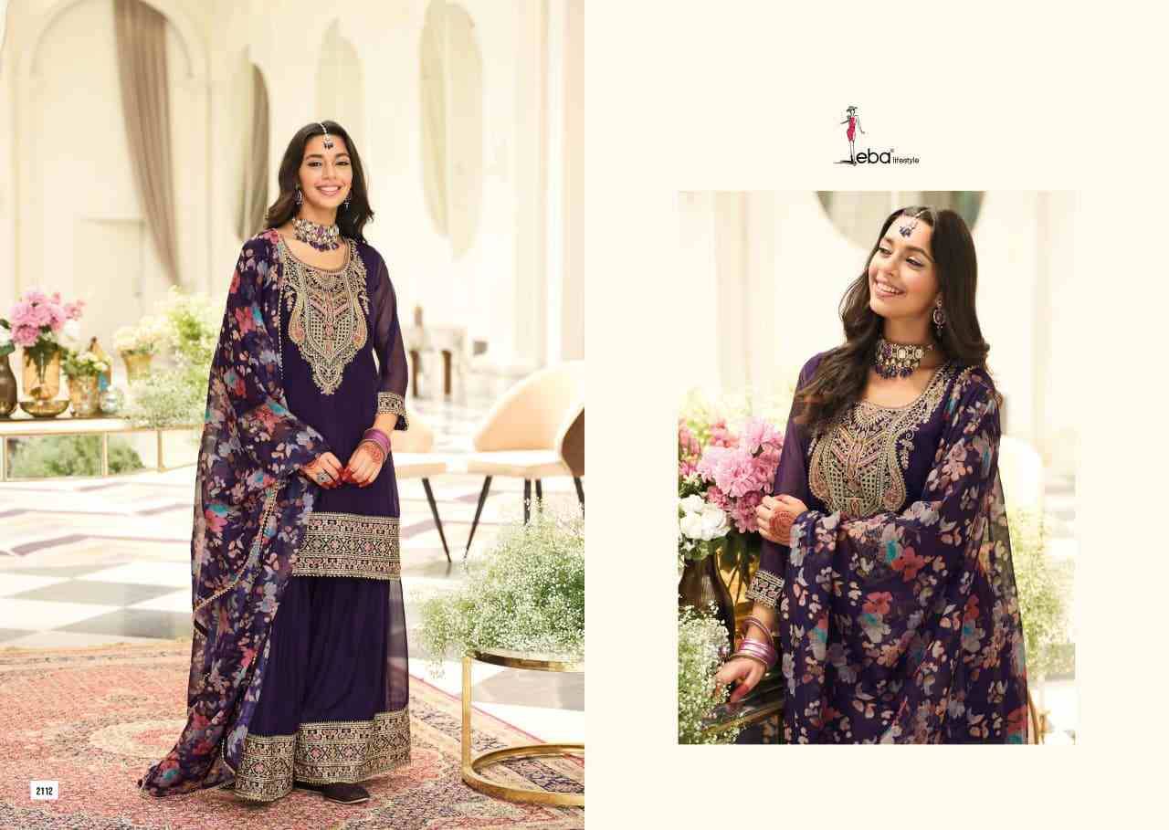 Nidhi By Eba Lifestyle 2111 To 2113 Series Beautiful Festive Suits Colorful Stylish Fancy Casual Wear & Ethnic Wear Heavy Organza Embroidery Dresses At Wholesale Price
