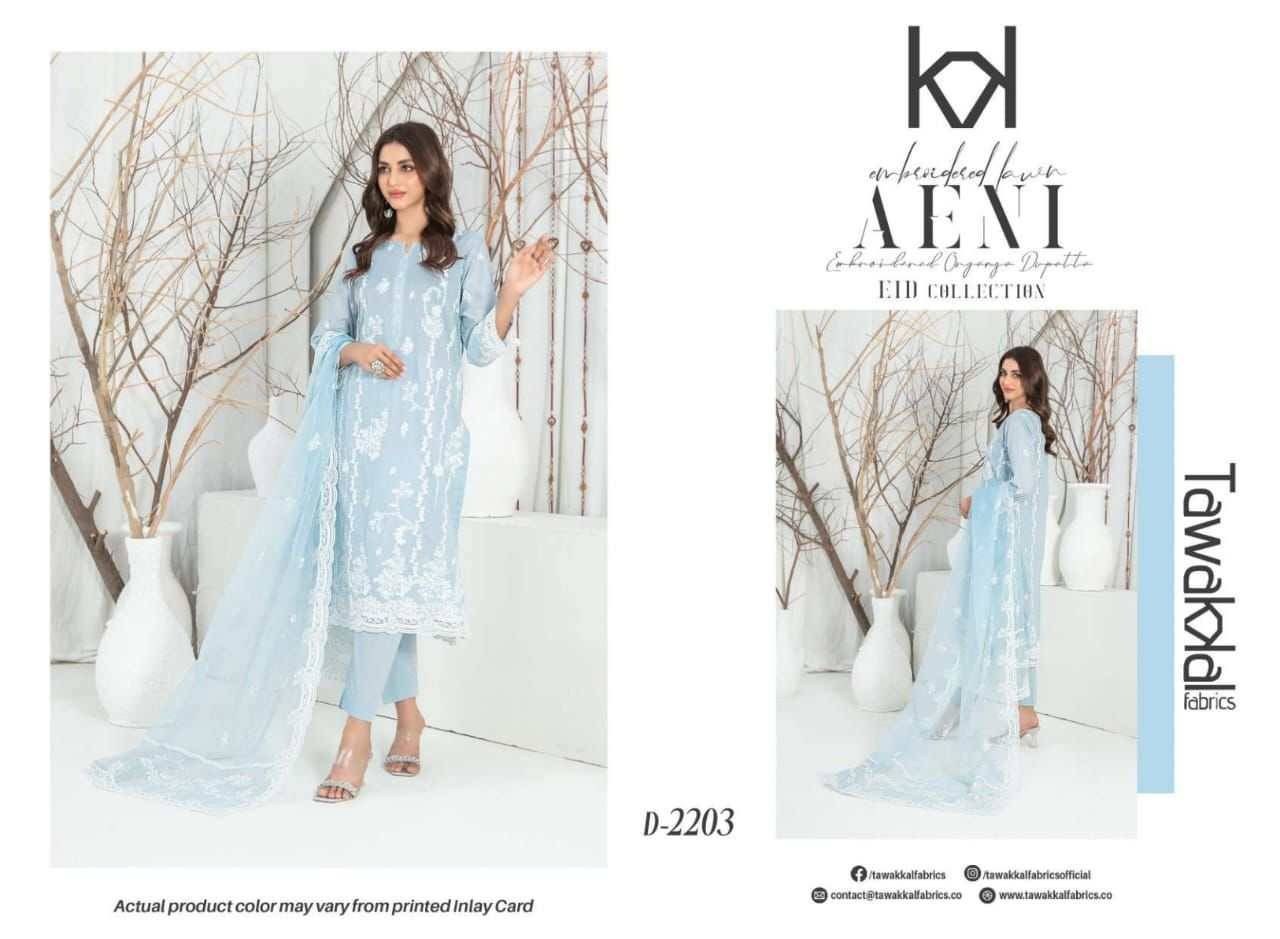 Original Pakistani Aeni By Tawakkal Fab Beautiful Pakistani Suits Colorful Stylish Fancy Casual Wear & Ethnic Wear Lawn Dresses At Wholesale Price