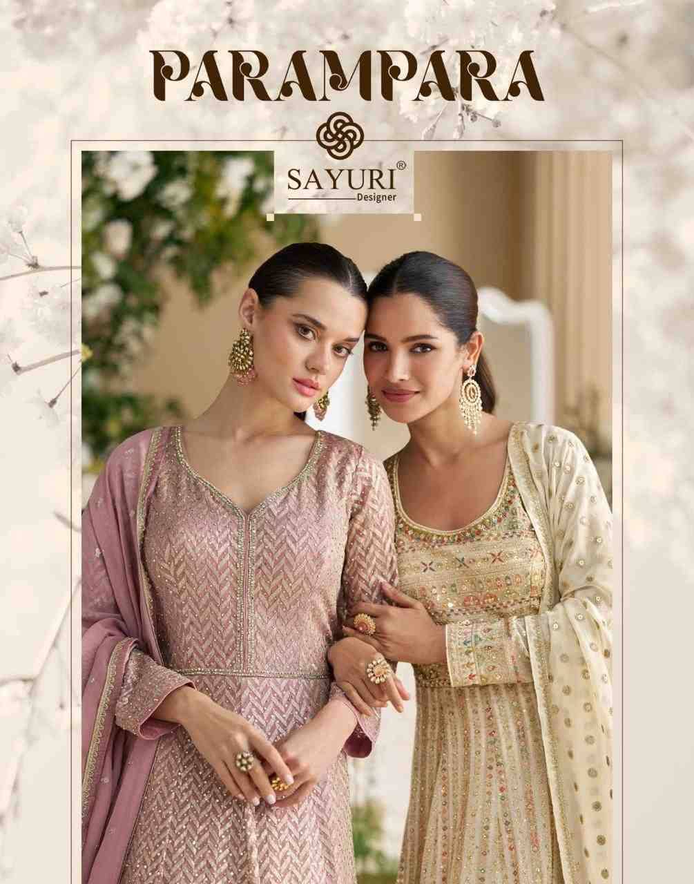 Parampara By Sayuri 5806 To 5808 Series Designer Stylish Fancy Colorful Beautiful Party Wear & Ethnic Wear Collection Premium Georgette Gowns With Dupatta At Wholesale Price