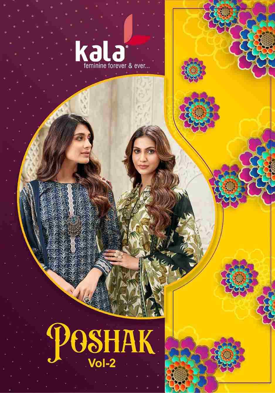 Poshak Vol-2 By Kala 8201-B To 8212-B Series Beautiful Festive Suits Colorful Stylish Fancy Casual Wear & Ethnic Wear Pure Cotton Print Dresses At Wholesale Price