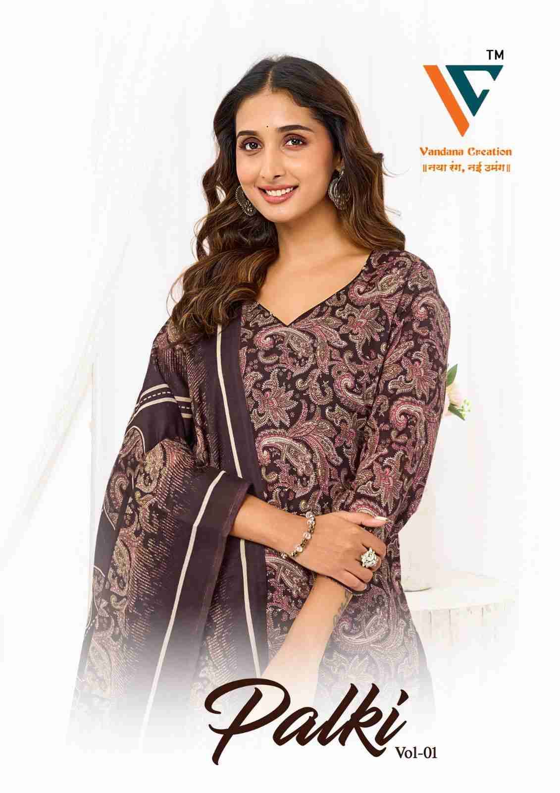 Palki Vol-1 By Vandana Creation 1001 To 1008 Series Beautiful Festive Suits Stylish Fancy Colorful Casual Wear & Ethnic Wear Cotton Print Dresses At Wholesale Price