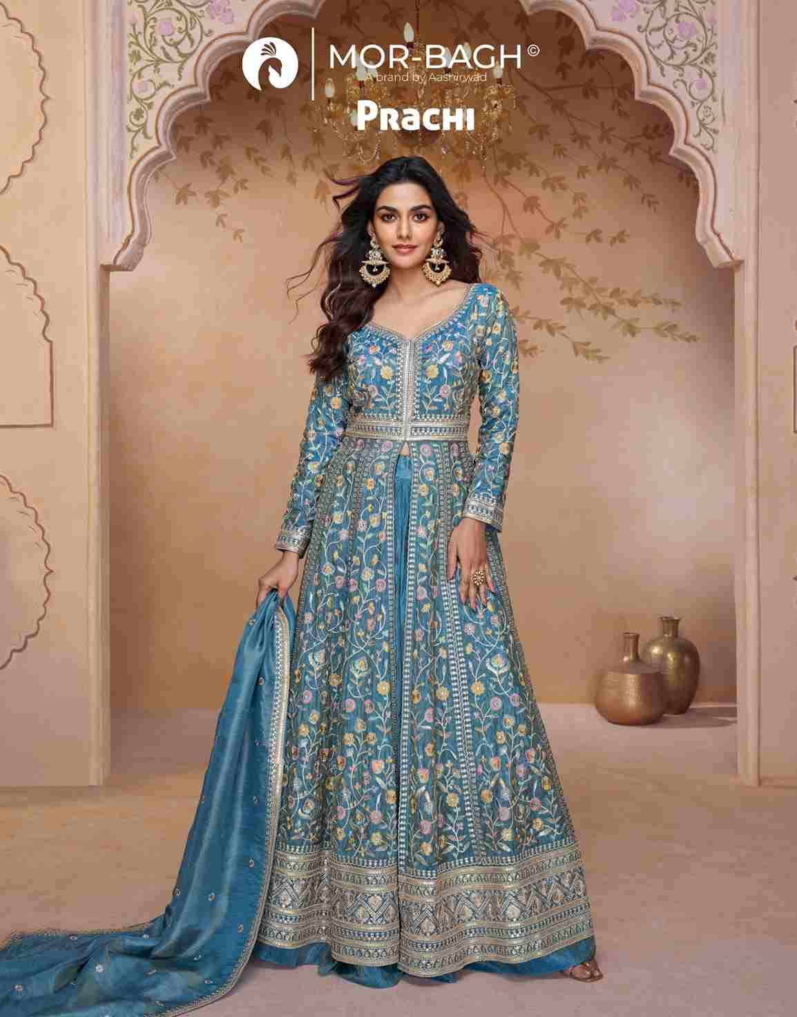 Prachi By Mor-Bagh 10371 To 10373 Series Designer Anarkali Suits Beautiful Fancy Colorful Stylish Party Wear & Occasional Wear Premium Georgette/Silk Dresses At Wholesale Price