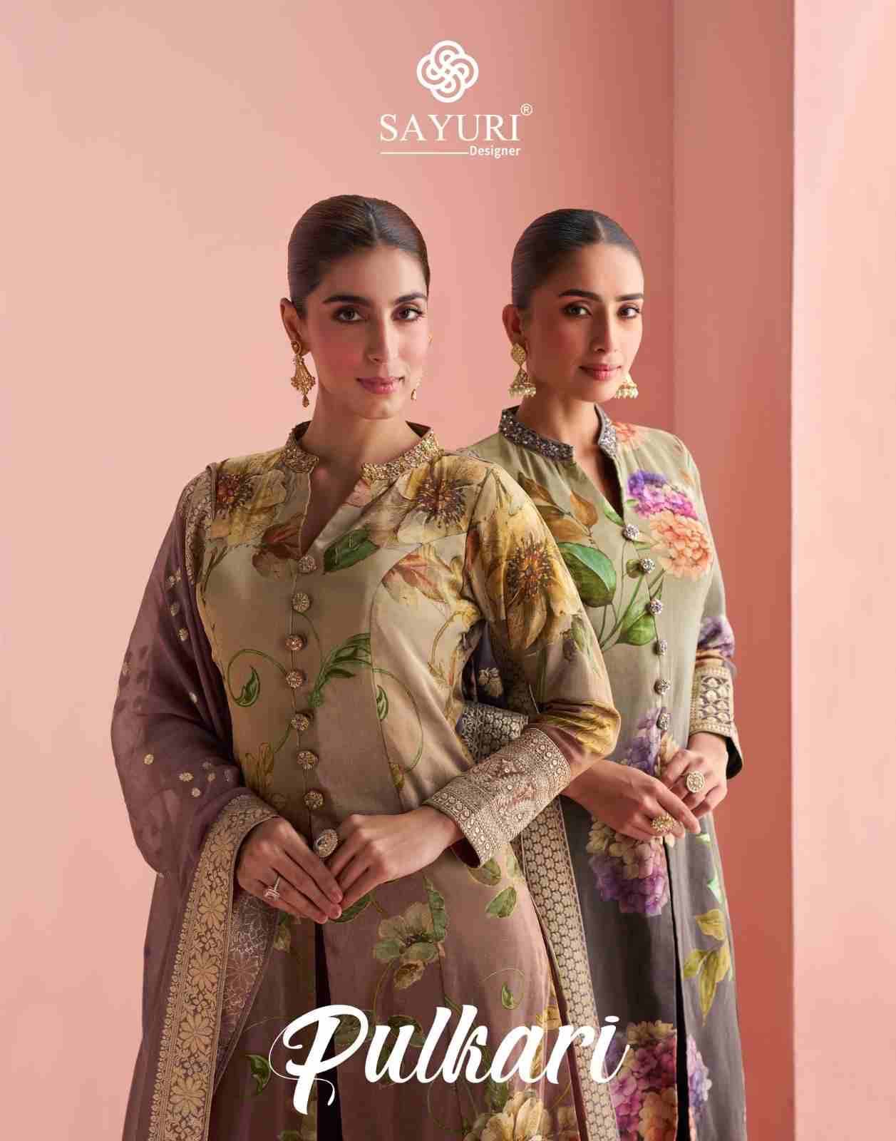Pulkari By Sayuri 10095 To 10096 Series Designer Festive Suits Beautiful Fancy Stylish Colorful Party Wear & Occasional Wear Premium Silk Embroidered Dresses At Wholesale Price