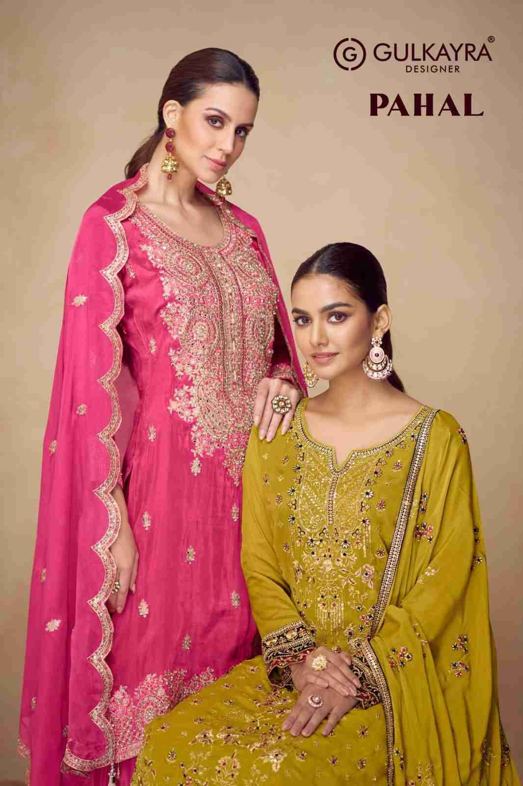 Pahal By Gulkayra Designer 7542 To 7544 Series Beautiful Festive Suits Colorful Stylish Fancy Casual Wear & Ethnic Wear Chinnon Dresses At Wholesale Price