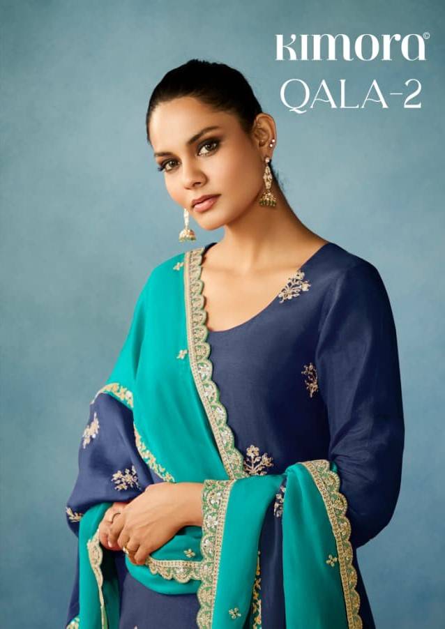 Qala Vol-2 By Kimora Fashion 2261 To 2264 Series Designer Festive Suits Collection Beautiful Stylish Fancy Colorful Party Wear & Occasional Wear Pure Russian Dresses At Wholesale Price