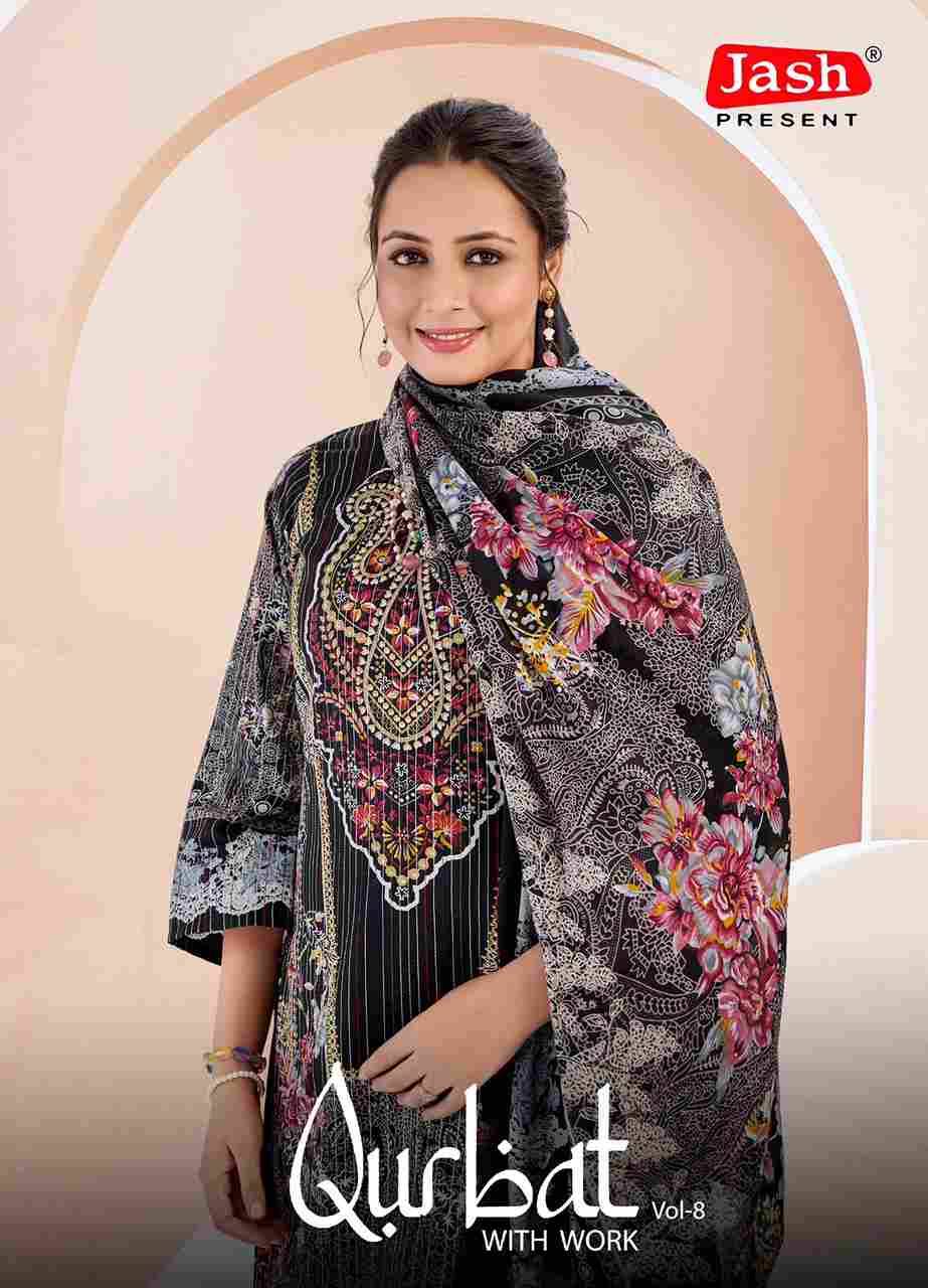 Qurbat Vol-8 By Jash 8001 To 8008 Series Beautiful Festive Suits Stylish Fancy Colorful Casual Wear & Ethnic Wear Cotton Print Dresses At Wholesale Price