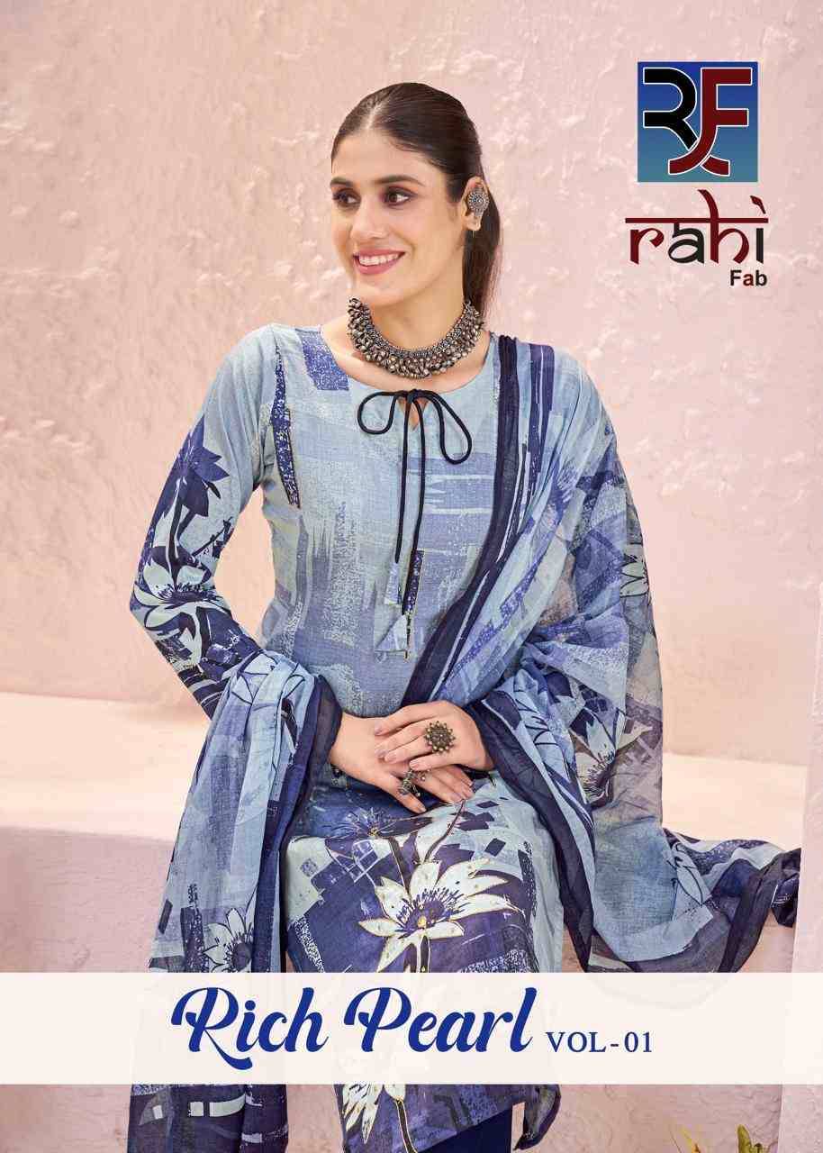 Rich Pearl Vol-1 By Rahi Fab 1001 To 1008 Series Beautiful Pakistani Suits Stylish Fancy Colorful Party Wear & Occasional Wear Pure Jam Satin Dresses At Wholesale Price