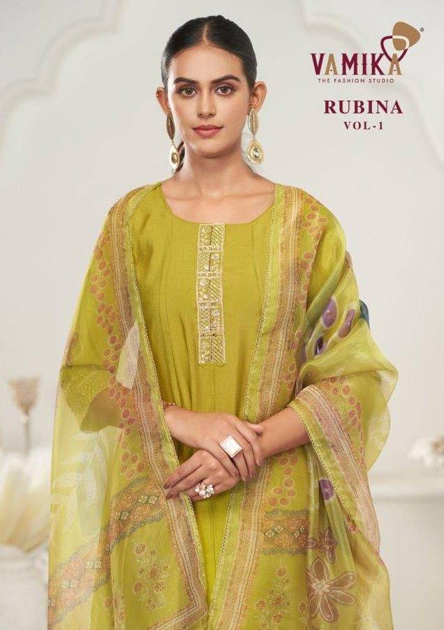 Rubina Vol-1 By Vamika 602-A To 602-D Series Designer Sharara Stylish Fancy Colorful Beautiful Party Wear & Ethnic Wear Collection Viscose Silk Dresses At Wholesale Price