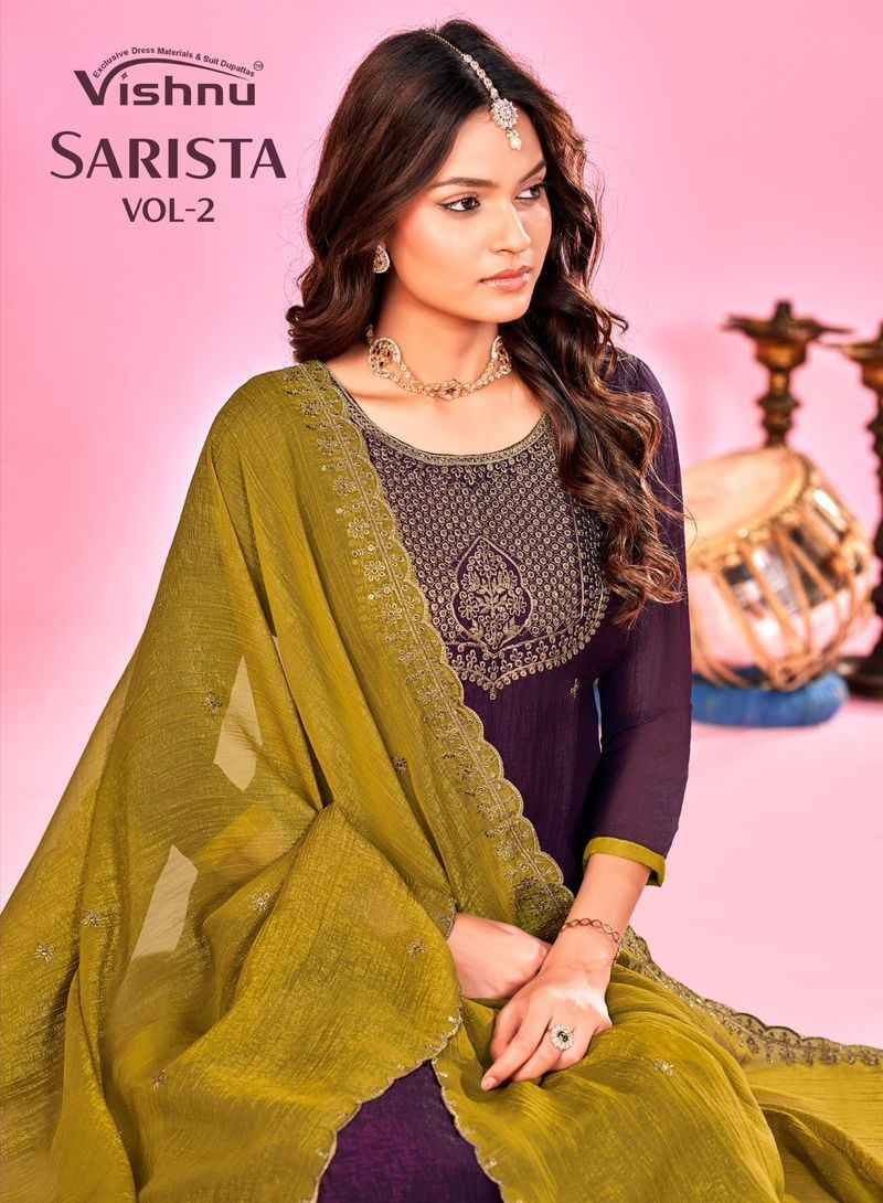 Sarista Vol-2 By Vishnu 29001 To 29010 Series Beautiful Stylish Festive Suits Fancy Colorful Casual Wear & Ethnic Wear & Ready To Wear Crunchey Silk Dresses At Wholesale Price