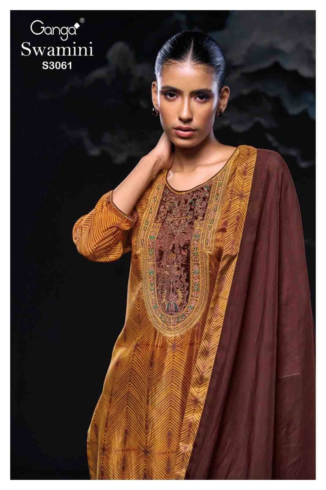 Swamini-3061 By Ganga Fashion 3061-A To 3061-D Series Beautiful Festive Suits Colorful Stylish Fancy Casual Wear & Ethnic Wear Premium Bemberg Habutai Dresses At Wholesale Price