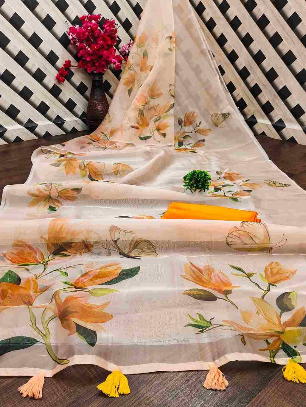 Srr-109 By Fashid Wholesale 01 To 14 Series Indian Traditional Wear Collection Beautiful Stylish Fancy Colorful Party Wear & Occasional Wear Organza Digital Print Sarees At Wholesale Price