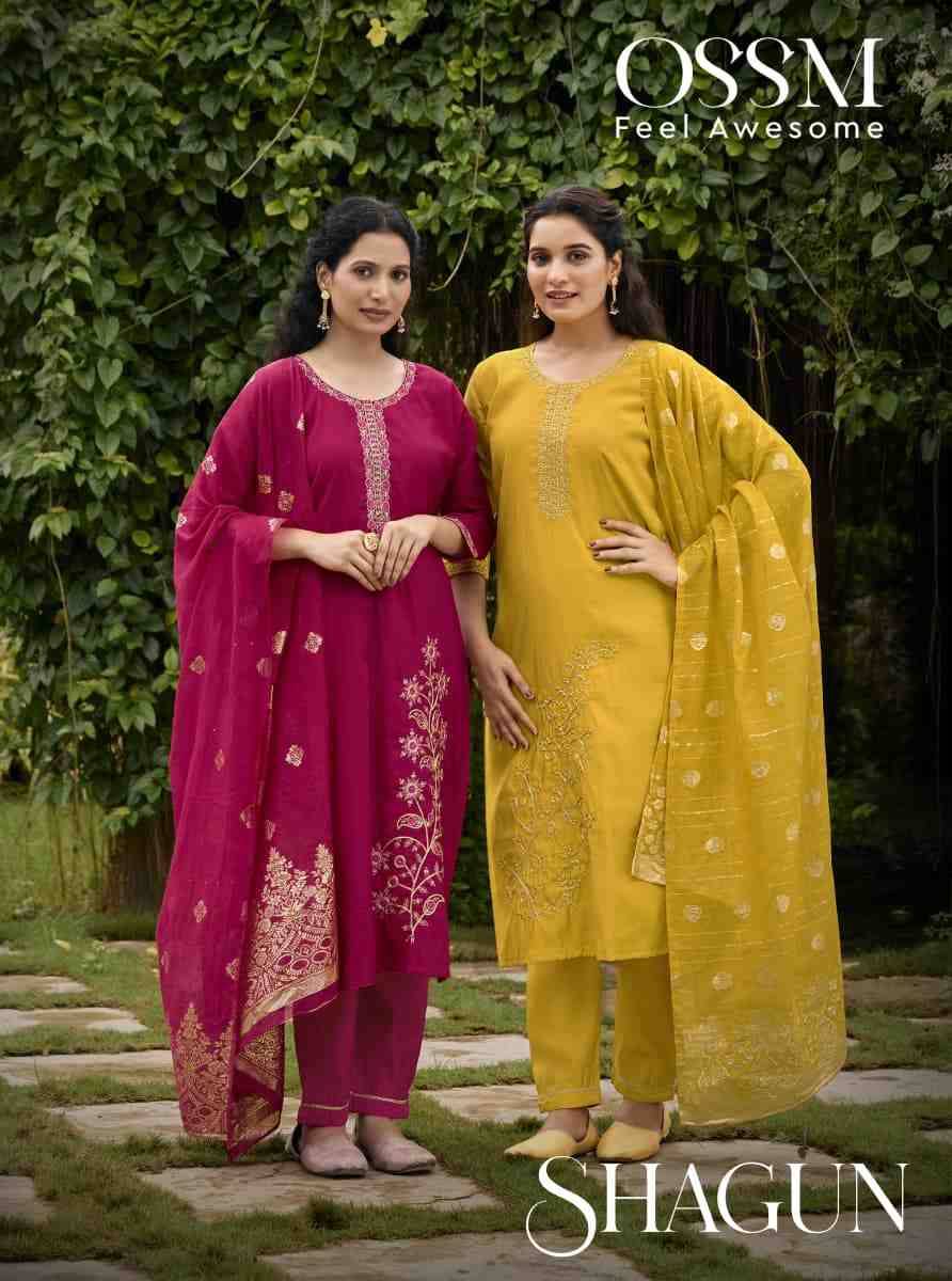 Shagun By Ossm 1001 To 1006 Series Designer Festive Suits Beautiful Fancy Stylish Colorful Party Wear & Occasional Wear Viscose Silk Dresses At Wholesale Price