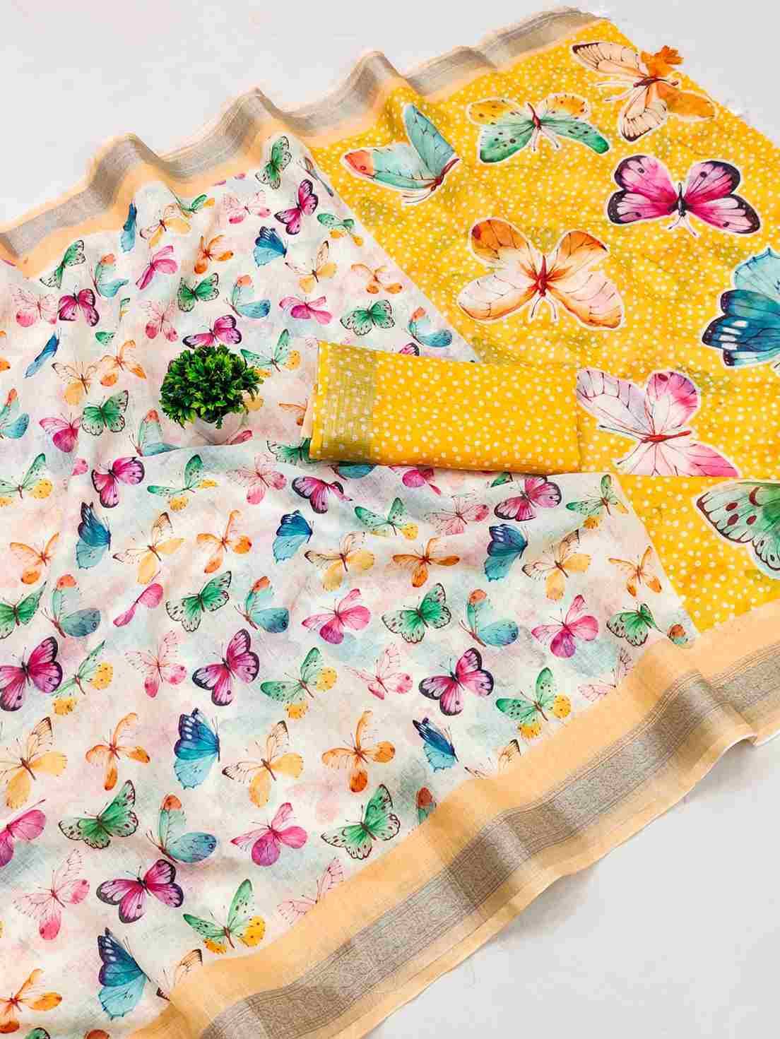 Srr-113 By Fashid Wholesale 01 To 10 Series Indian Traditional Wear Collection Beautiful Stylish Fancy Colorful Party Wear & Occasional Wear Linen Silver Digital Print Sarees At Wholesale Price