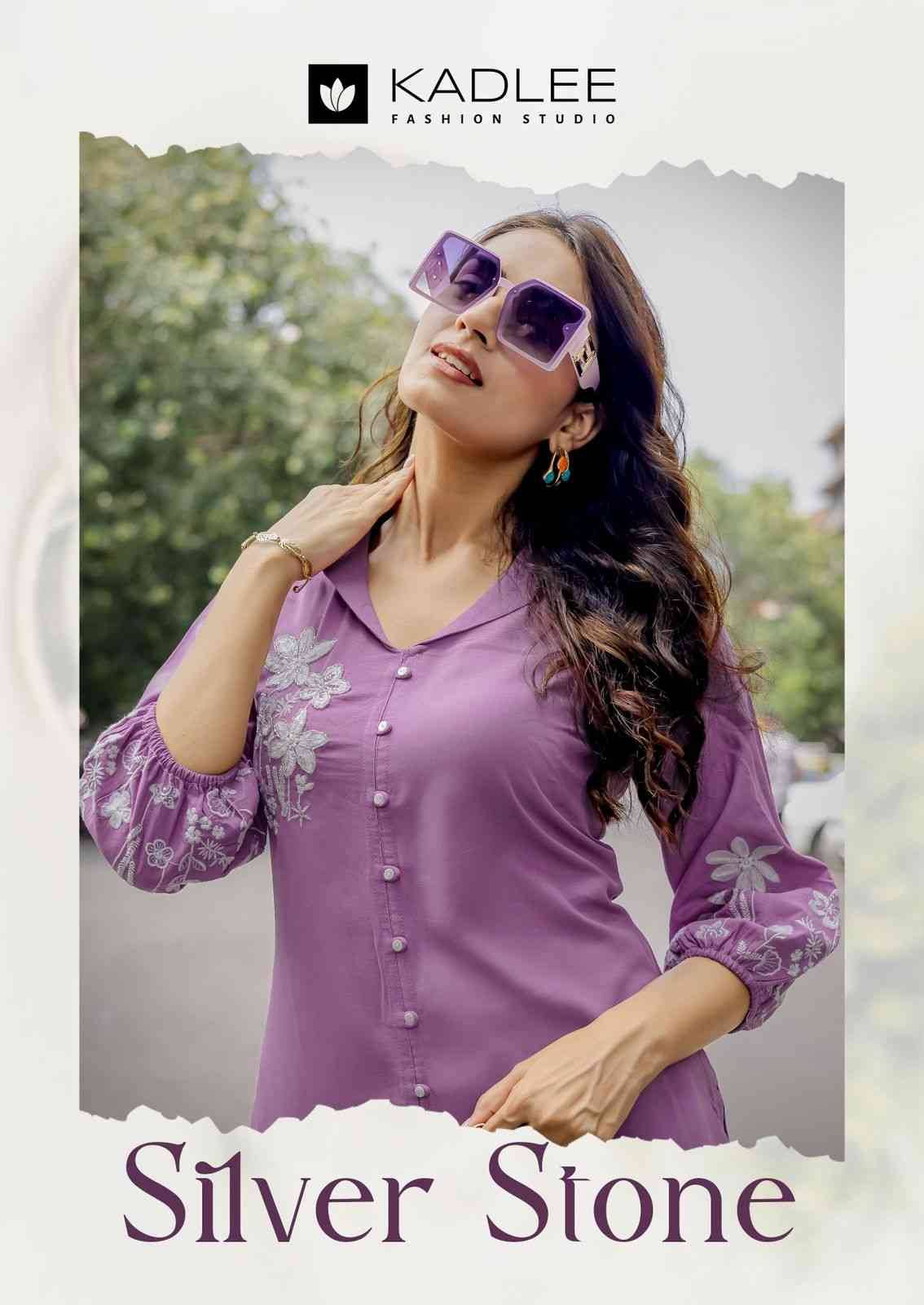 Silver Stone By Kadlee 2001 To 2006 Series Designer Stylish Fancy Colorful Beautiful Party Wear & Ethnic Wear Collection Rayon Print Kurtis With Bottom At Wholesale Price