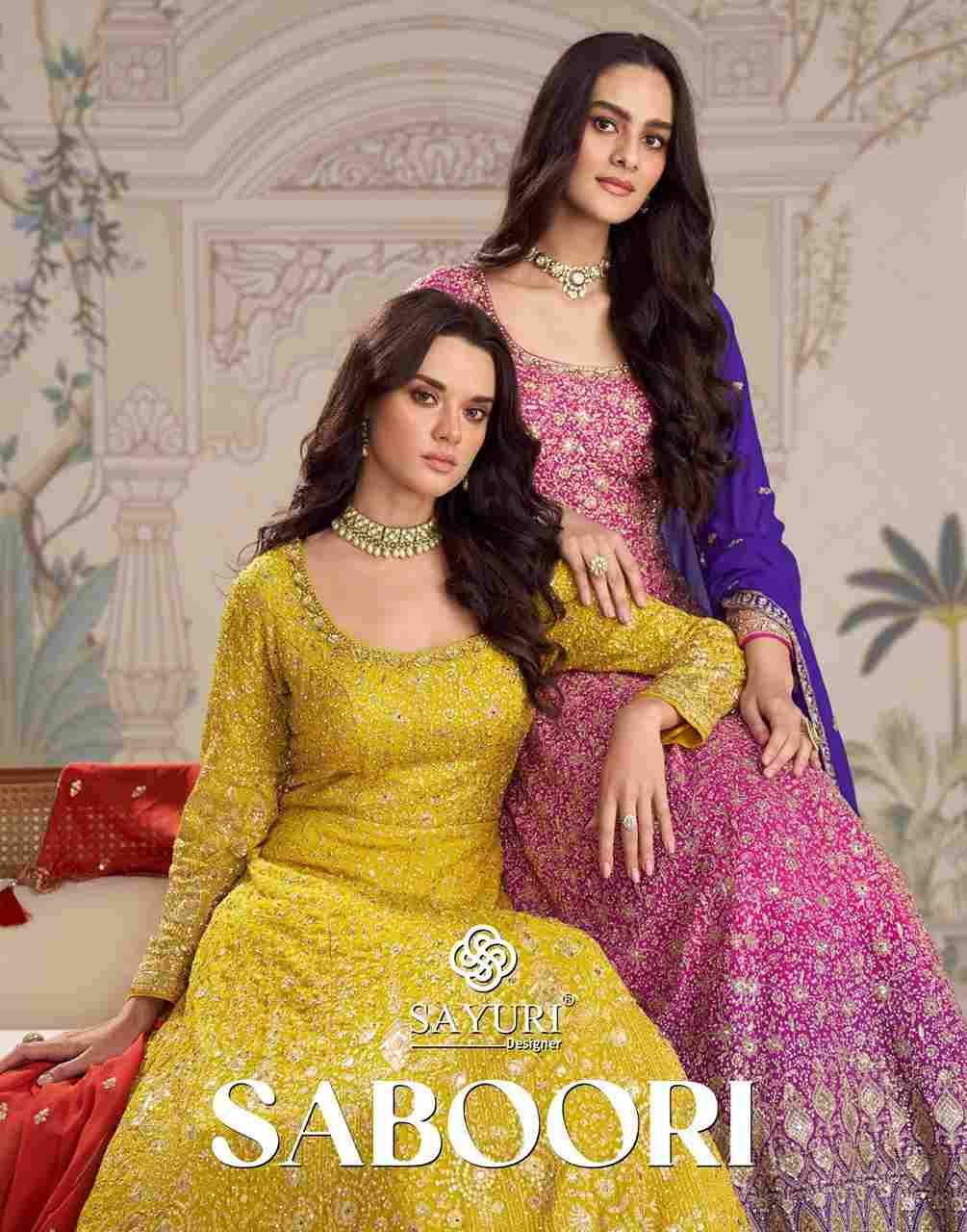 Saboori By Sayuri 10021 To 10023 Series Designer Stylish Fancy Colorful Beautiful Party Wear & Ethnic Wear Collection Premium Georgette Gowns With Dupatta At Wholesale Price