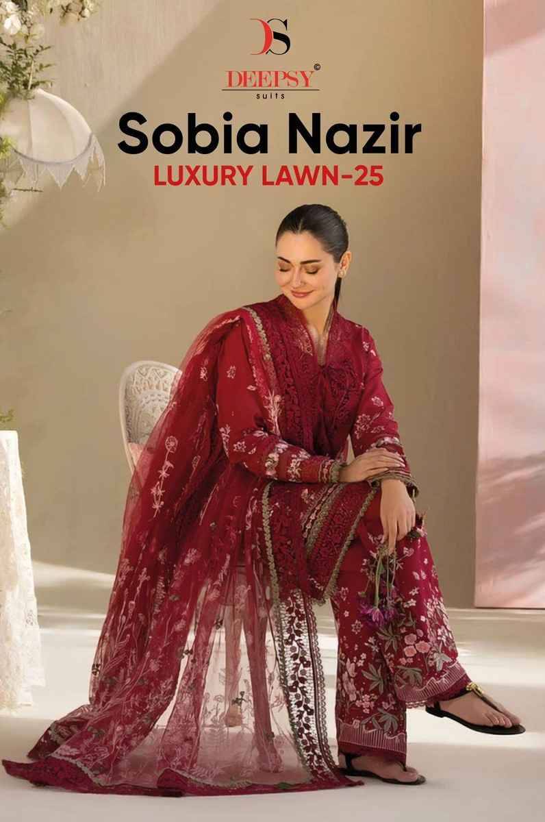 Sobia Nazir Luxury Lawn-25 By Deepsy Suits 1371 To 1376 Series Designer Pakistani Suits Beautiful Fancy Stylish Colorful Party Wear & Occasional Wear Pure Cotton Dresses At Wholesale Price