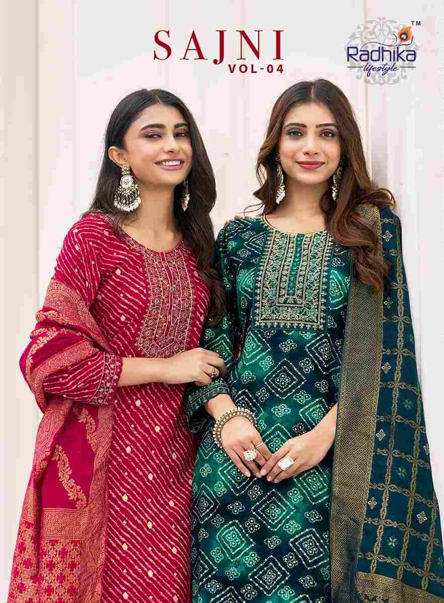 Sajni Vol-4 By Radhika Lifestyle 4001 To 4006 Series Beautiful Festive Suits Colorful Stylish Fancy Casual Wear & Ethnic Wear Pure Rayon Dresses At Wholesale Price