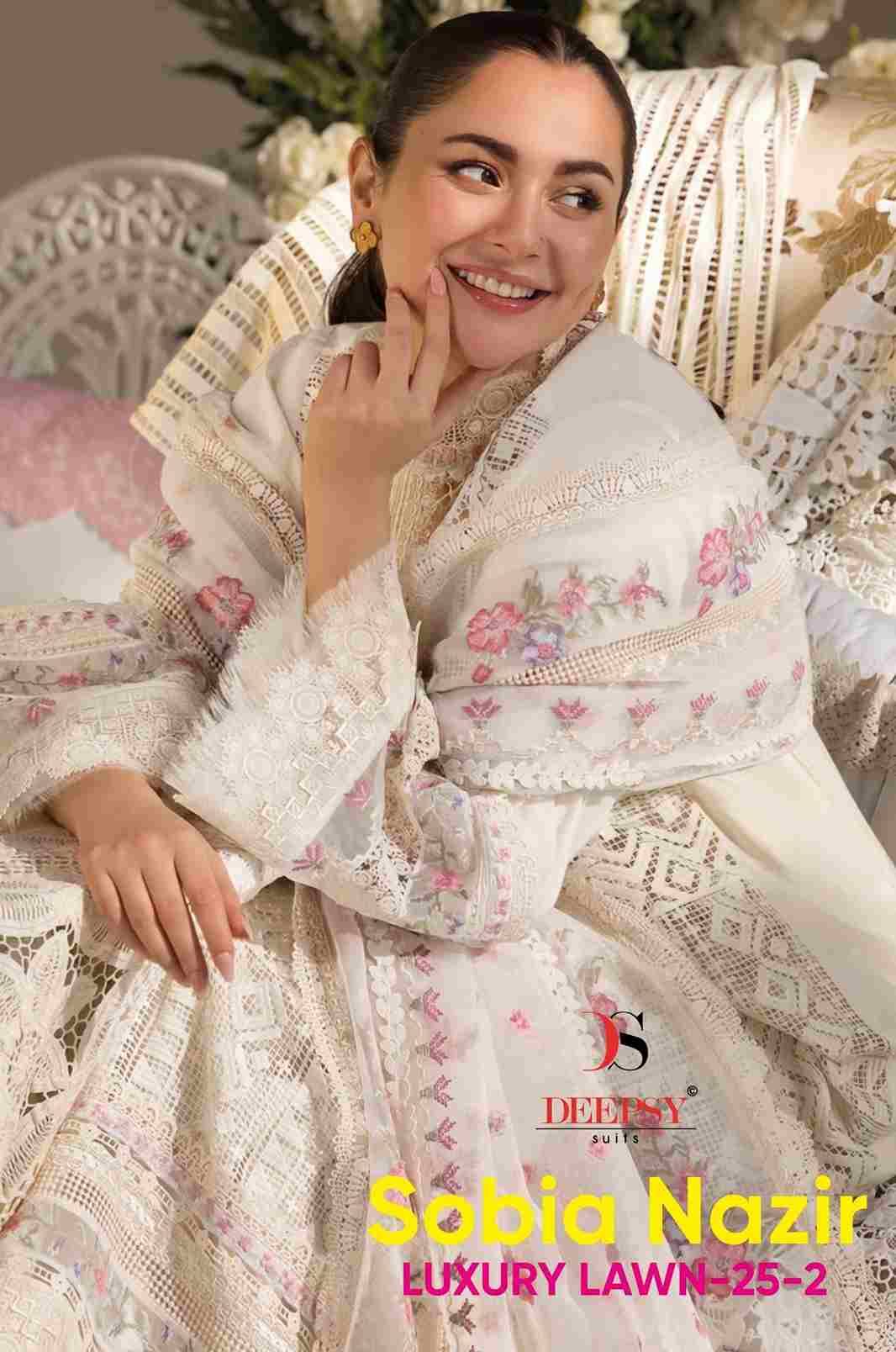 Sobia Nazir Luxury Lawn-25 Vol-2 By Deepsy Suits 1381 To 1386 Series Designer Pakistani Suits Beautiful Fancy Stylish Colorful Party Wear & Occasional Wear Pure Cotton Dresses At Wholesale Price