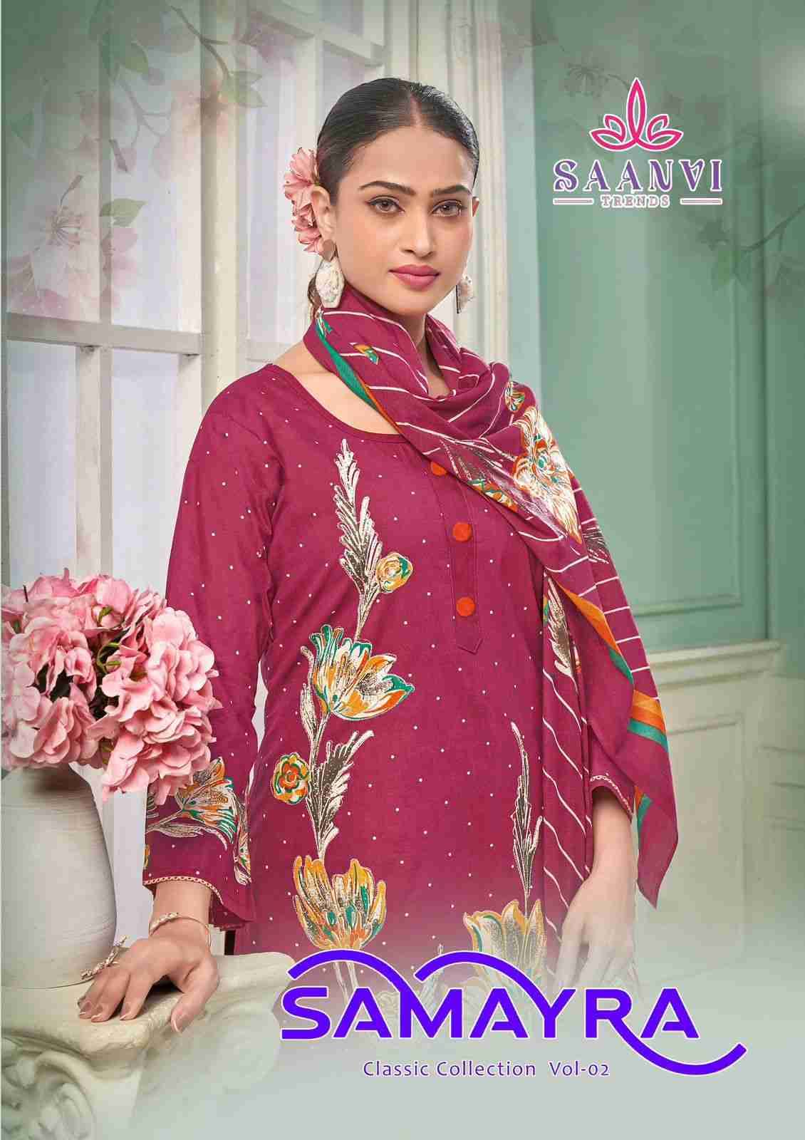 Samayra Vol-2 By Saanvi Trends 2001 To 2008 Series Beautiful Suits Colorful Stylish Fancy Casual Wear & Ethnic Wear Pure Cotton Print Dresses At Wholesale Price