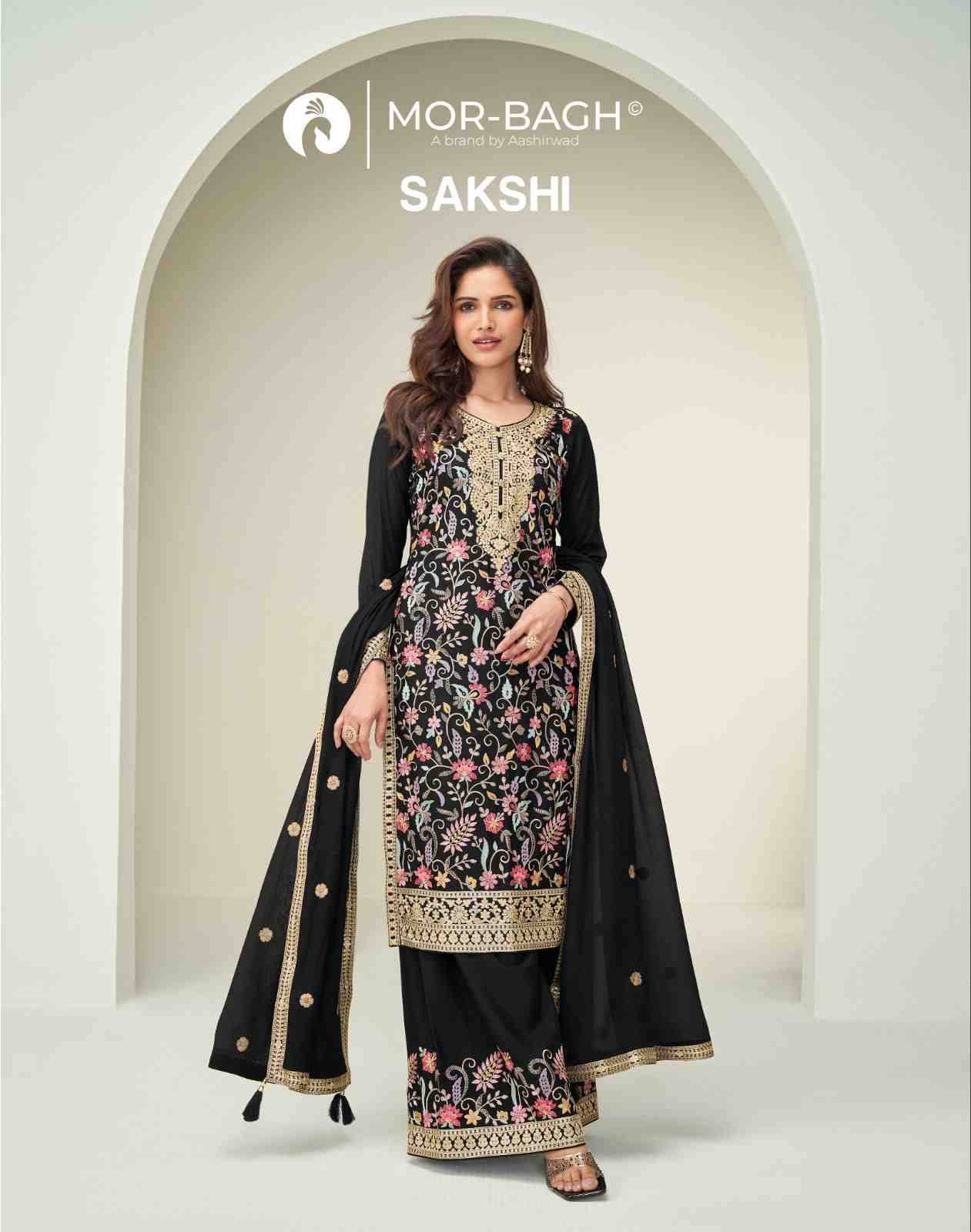 Sakshi By Mor-Bagh 10366 To 10367 Series Beautiful Festive Suits Colorful Stylish Fancy Casual Wear & Ethnic Wear Chinnon Silk With Work Dresses At Wholesale Price