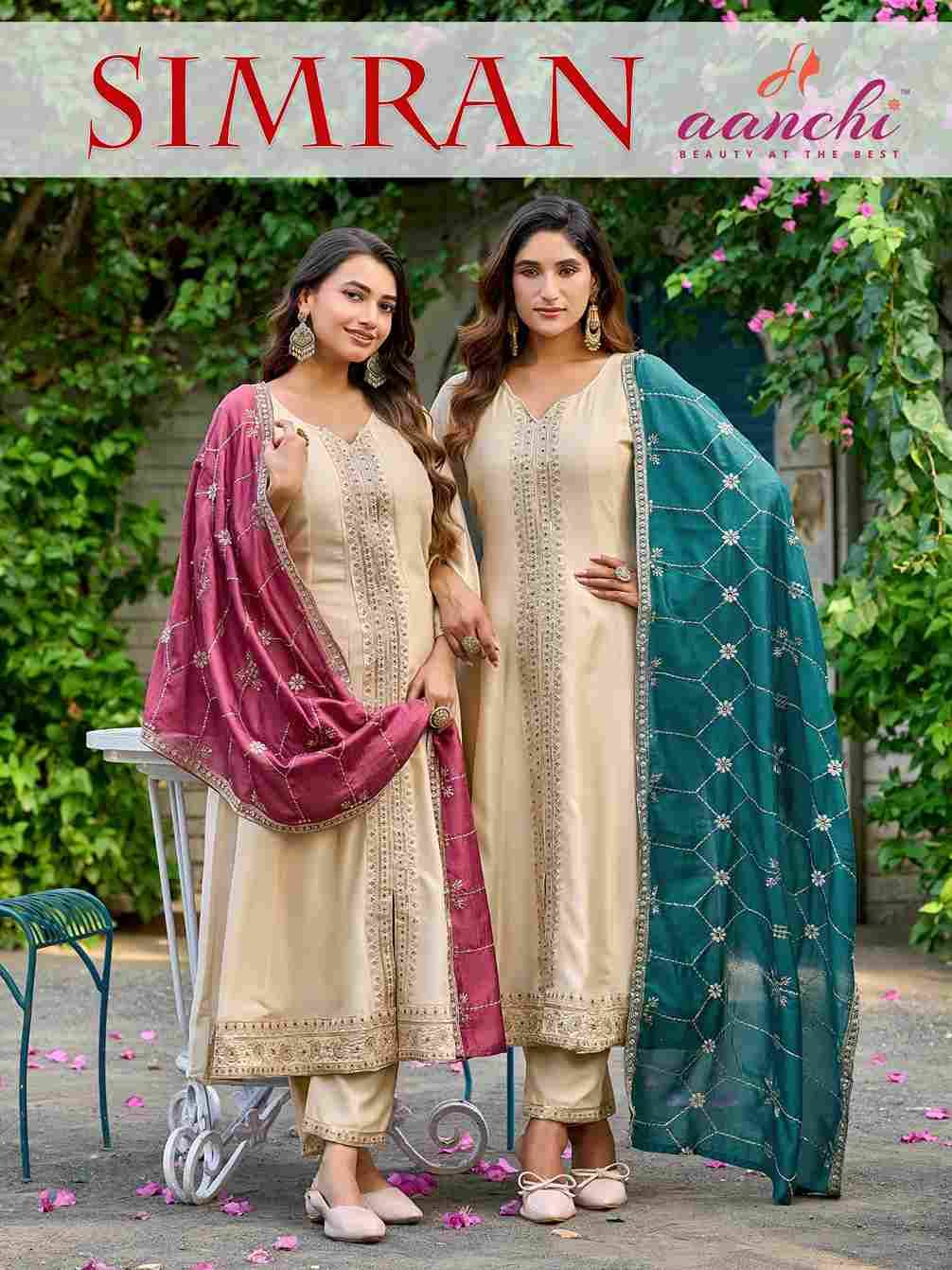 Simran By Aanchi 01 To 03 Series Beautiful Festive Suits Colorful Stylish Fancy Casual Wear & Ethnic Wear Vichitra Silk Dresses At Wholesale Price