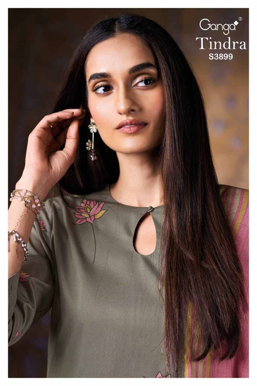 Tindra-3899 By Ganga Fashion 3899-A To 3899-D Series Beautiful Festive Suits Colorful Stylish Fancy Casual Wear & Ethnic Wear Corduroy Dresses At Wholesale Price