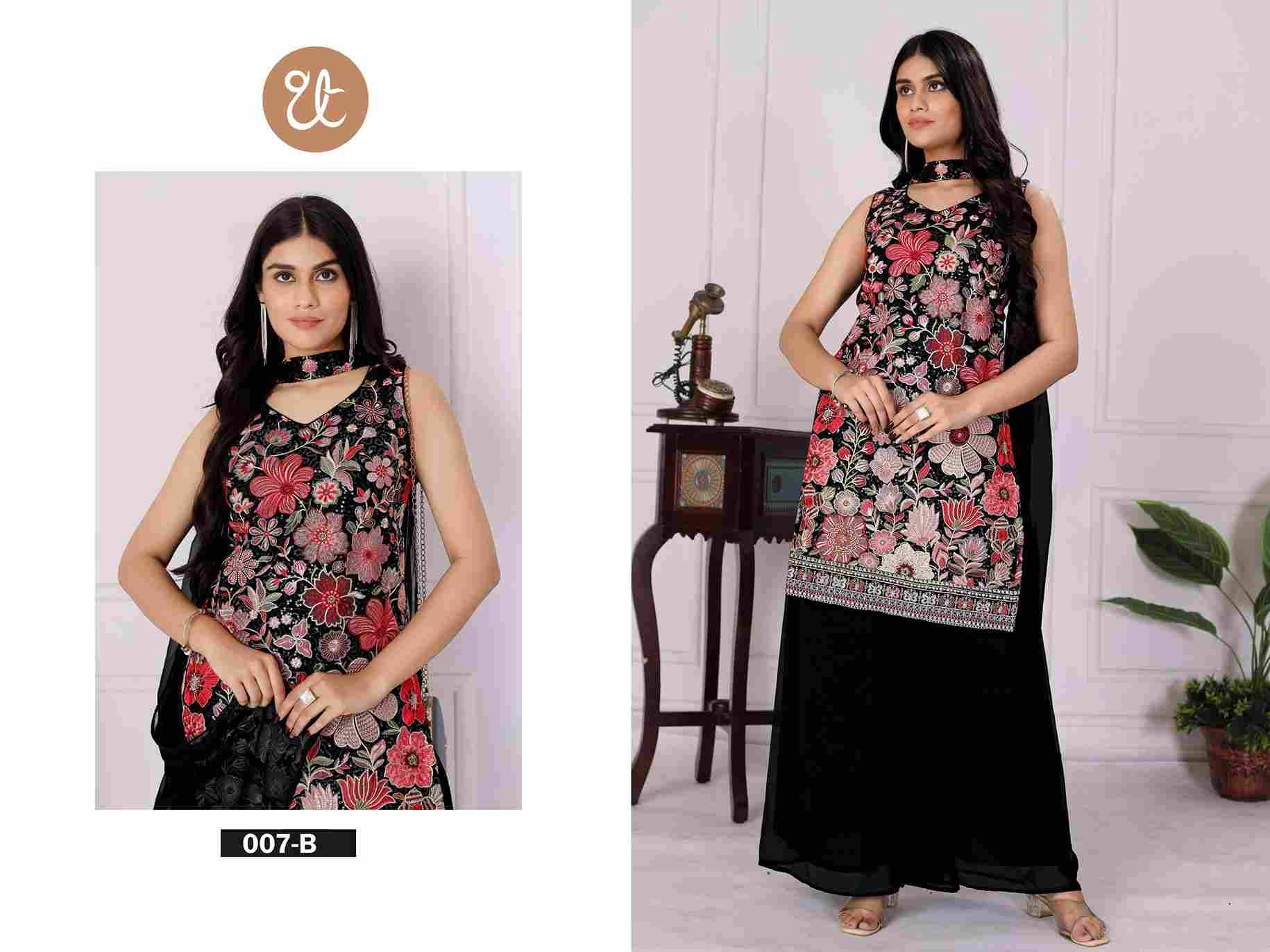 Thread Thrill 007 By Thread Thrill 007-A To 007-D Series Beautiful Sharara Suits Colorful Stylish Fancy Casual Wear & Ethnic Wear Heavy Georgette Embroidered Dresses At Wholesale Price
