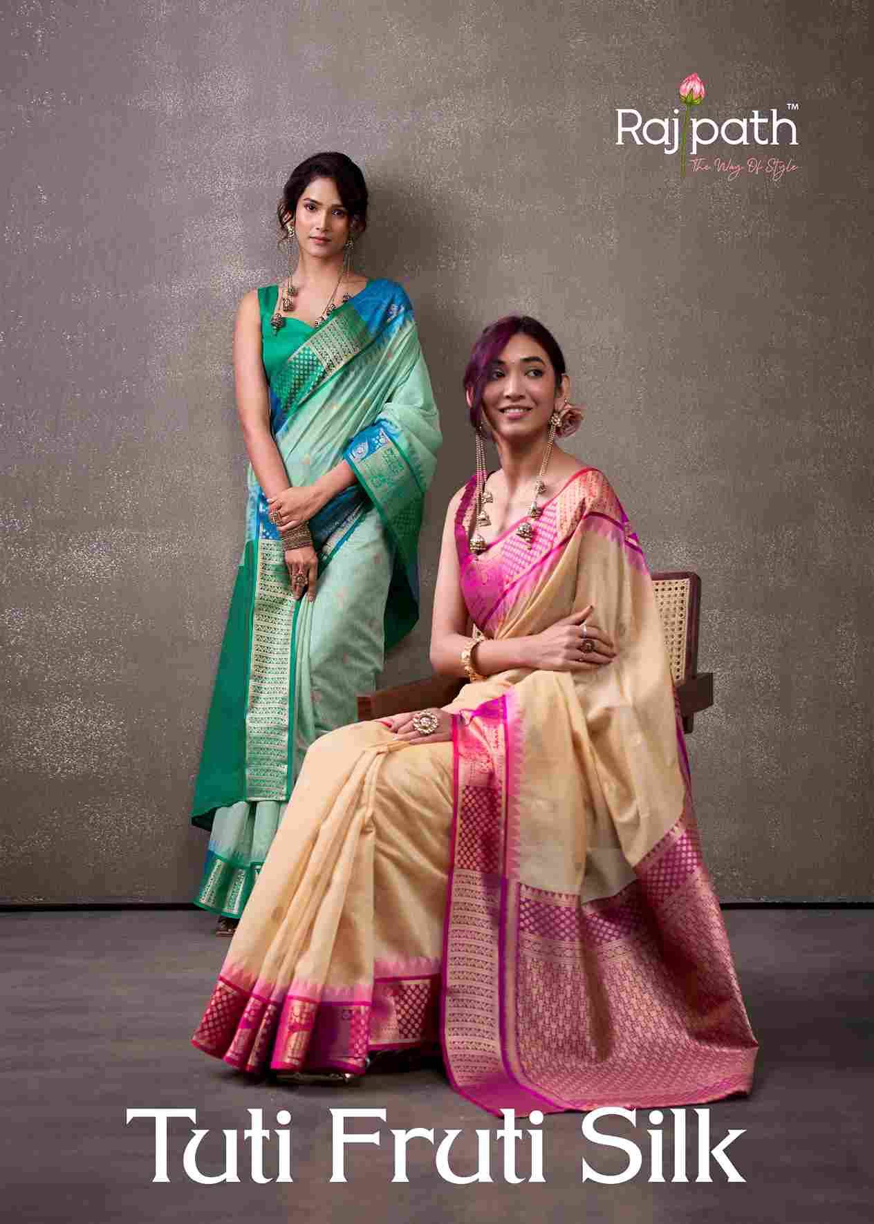 Tuti Fruti Silk By Rajpath 516 To 521 Series Indian Traditional Wear Collection Beautiful Stylish Fancy Colorful Party Wear & Occasional Wear Satin Banarasi Silk Sarees At Wholesale Price