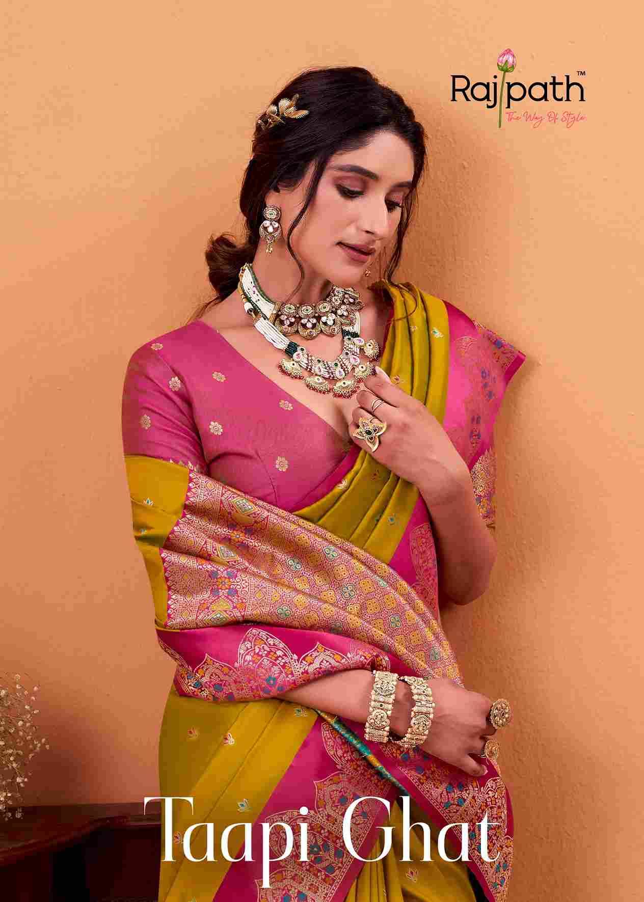 Taapi Ghat By Rajpath 592 To 599 Series Indian Traditional Wear Collection Beautiful Stylish Fancy Colorful Party Wear & Occasional Wear Satin Silk Sarees At Wholesale Price