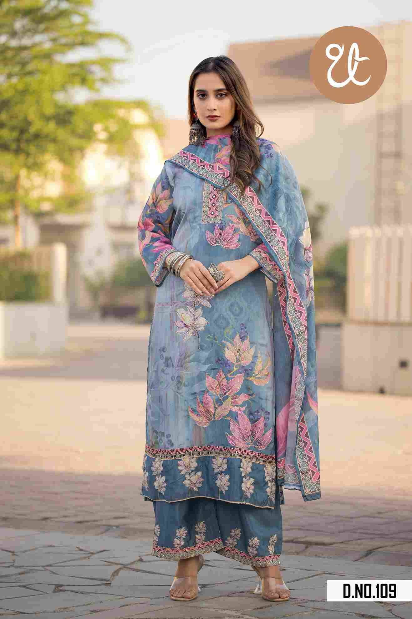 Thread Thrill 109 By Thread Thrill 109 To 112 Series Beautiful Festive Suits Colorful Stylish Fancy Casual Wear & Ethnic Wear Heavy Soft Chinnon Dresses At Wholesale Price