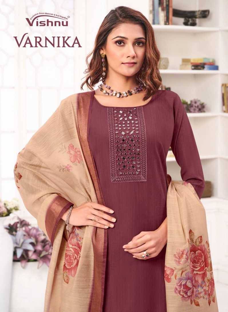 Varnika By Vishnu 41001 To 41012 Series Beautiful Stylish Festive Suits Fancy Colorful Casual Wear & Ethnic Wear & Ready To Wear Jamdani Silk Dresses At Wholesale Price