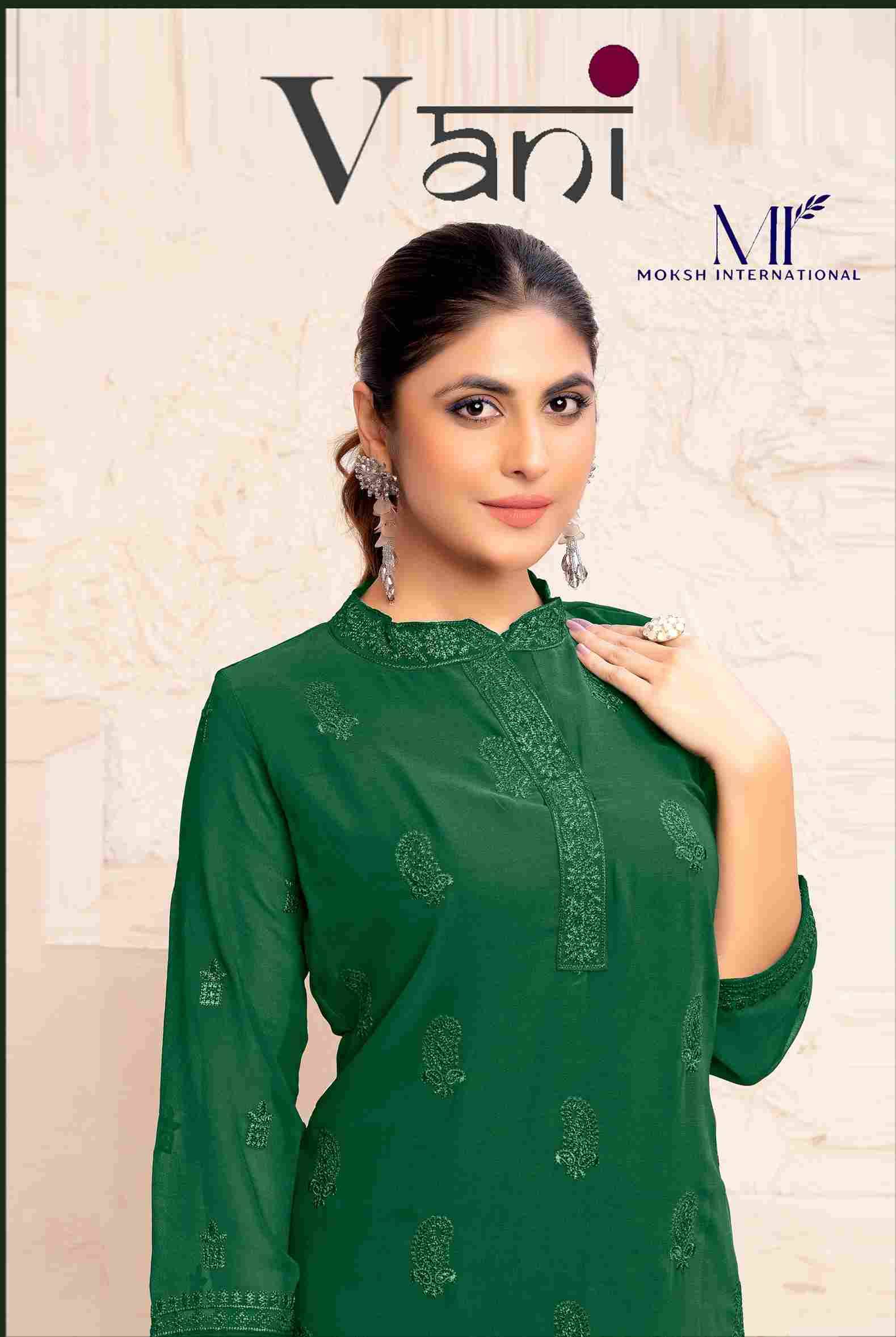 Vani By Moksh International 21101 To 21103 Series Designer Stylish Fancy Colorful Beautiful Party Wear & Ethnic Wear Collection Faux Georgette Kurtis With Bottom At Wholesale Price