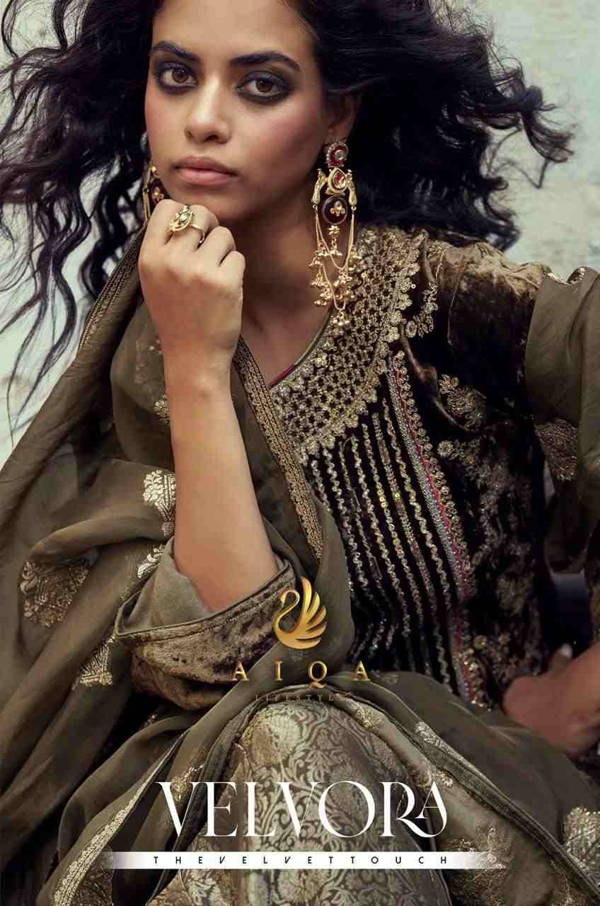 Velvora By Aiqa 2001 To 2006 Series Beautiful Festive Suits Colorful Stylish Fancy Casual Wear & Ethnic Wear Pure Viscose Velvet Dresses At Wholesale Price