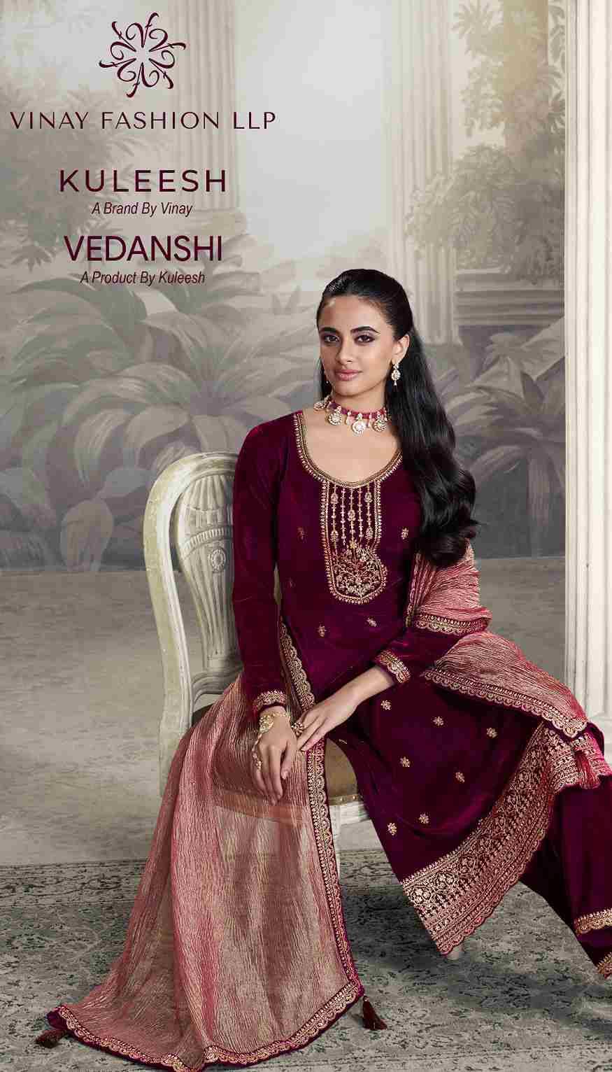 Vedanshi By Kuleesh 74311 To 74314 Series Designer Festive Suits Collection Beautiful Stylish Fancy Colorful Party Wear & Occasional Wear Velvet Dresses At Wholesale Price